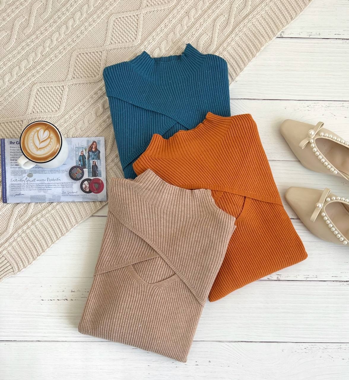 پلیور بافت لمه دار کد2277