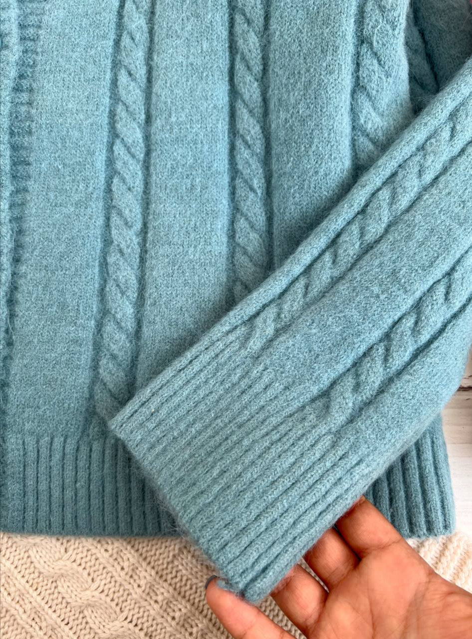 ژاکت بافت زنجیری جلو دکمه کد 2278