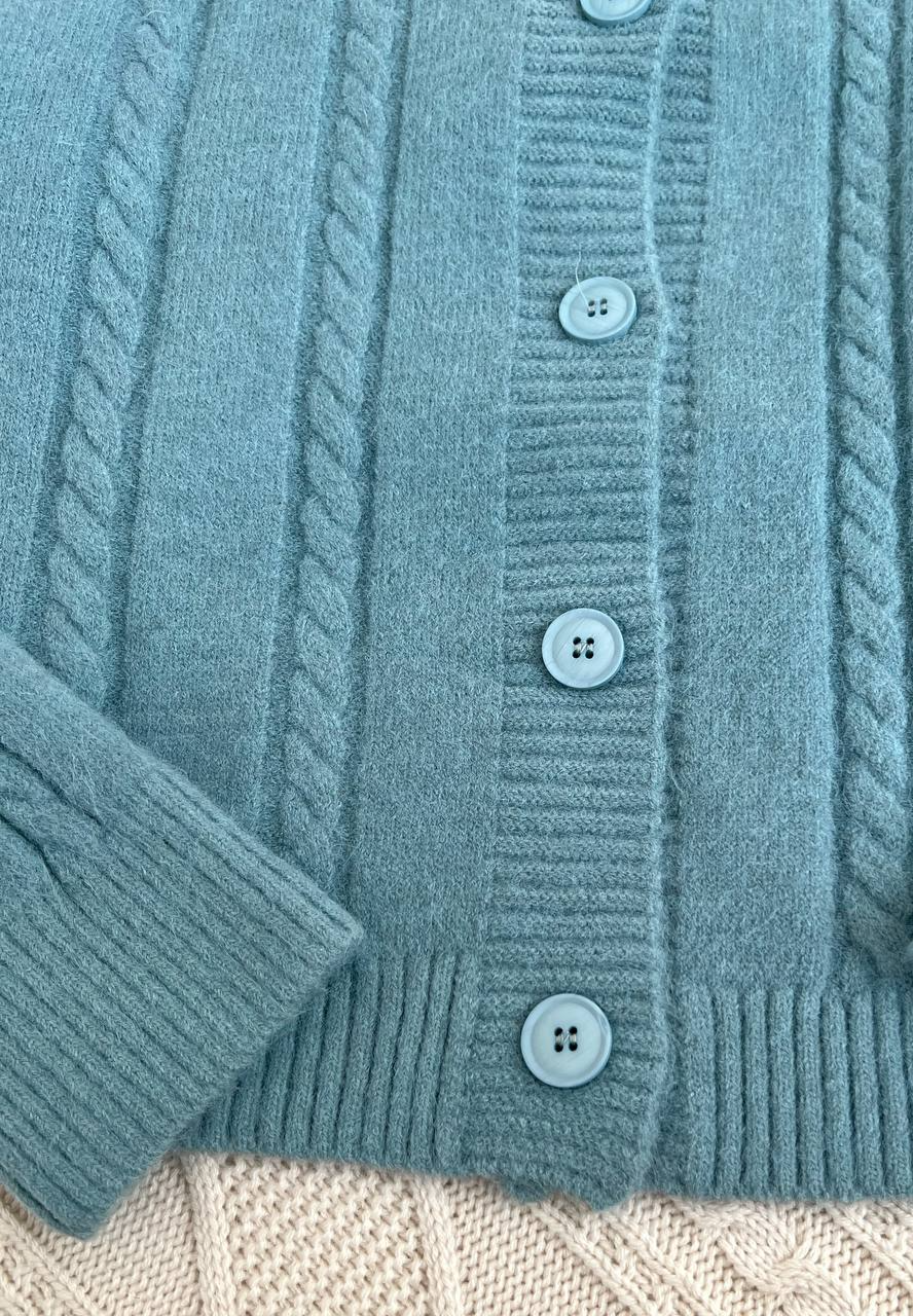 ژاکت بافت زنجیری جلو دکمه کد 2278