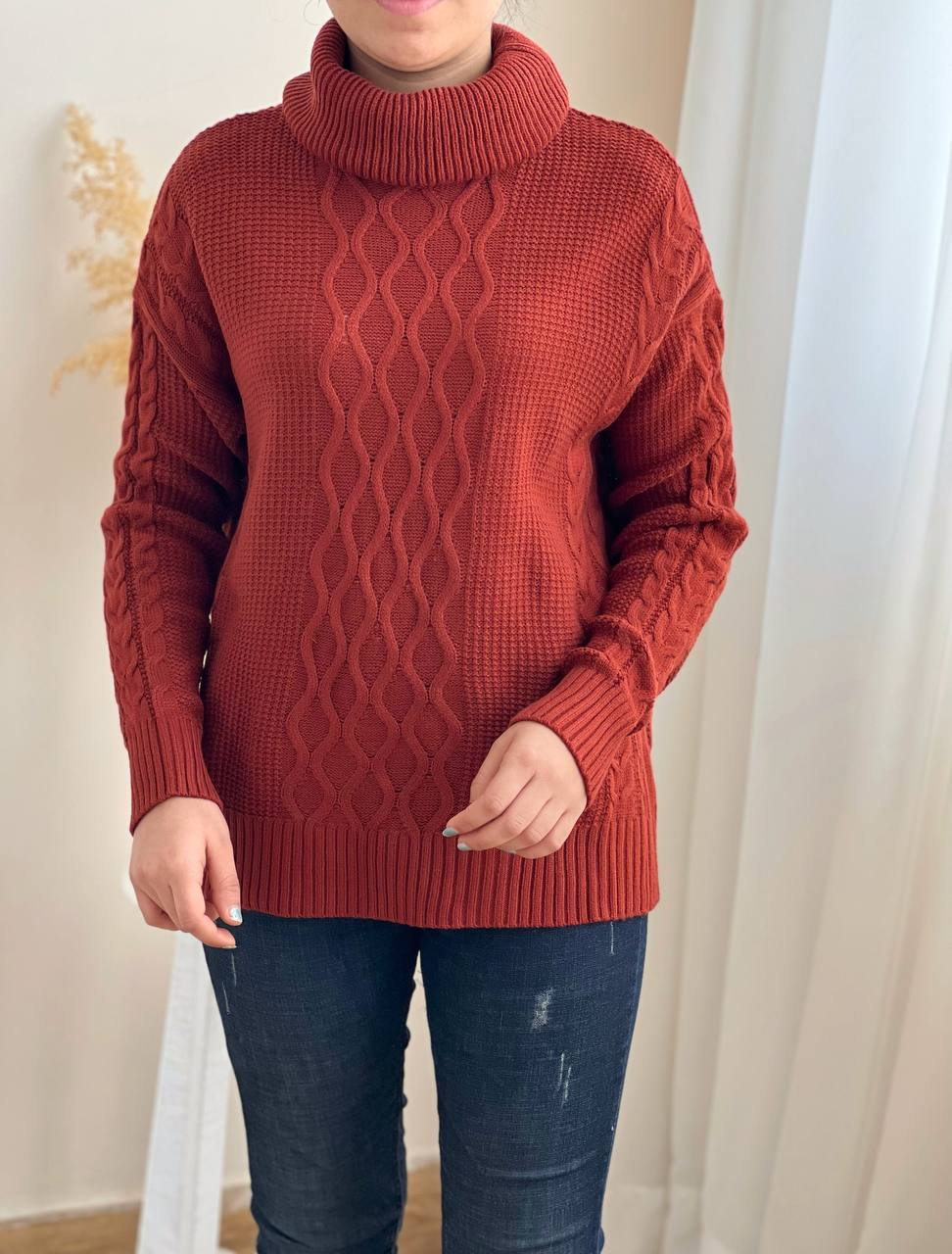 پلیور بافت یقه اسکی کد 2280