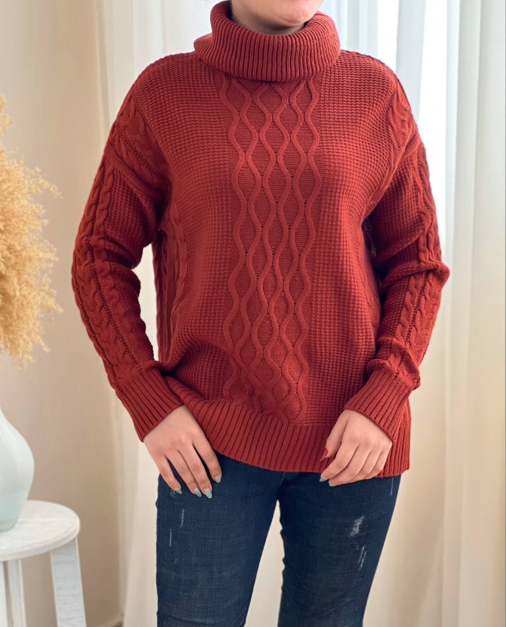 پلیور بافت یقه اسکی کد 2280