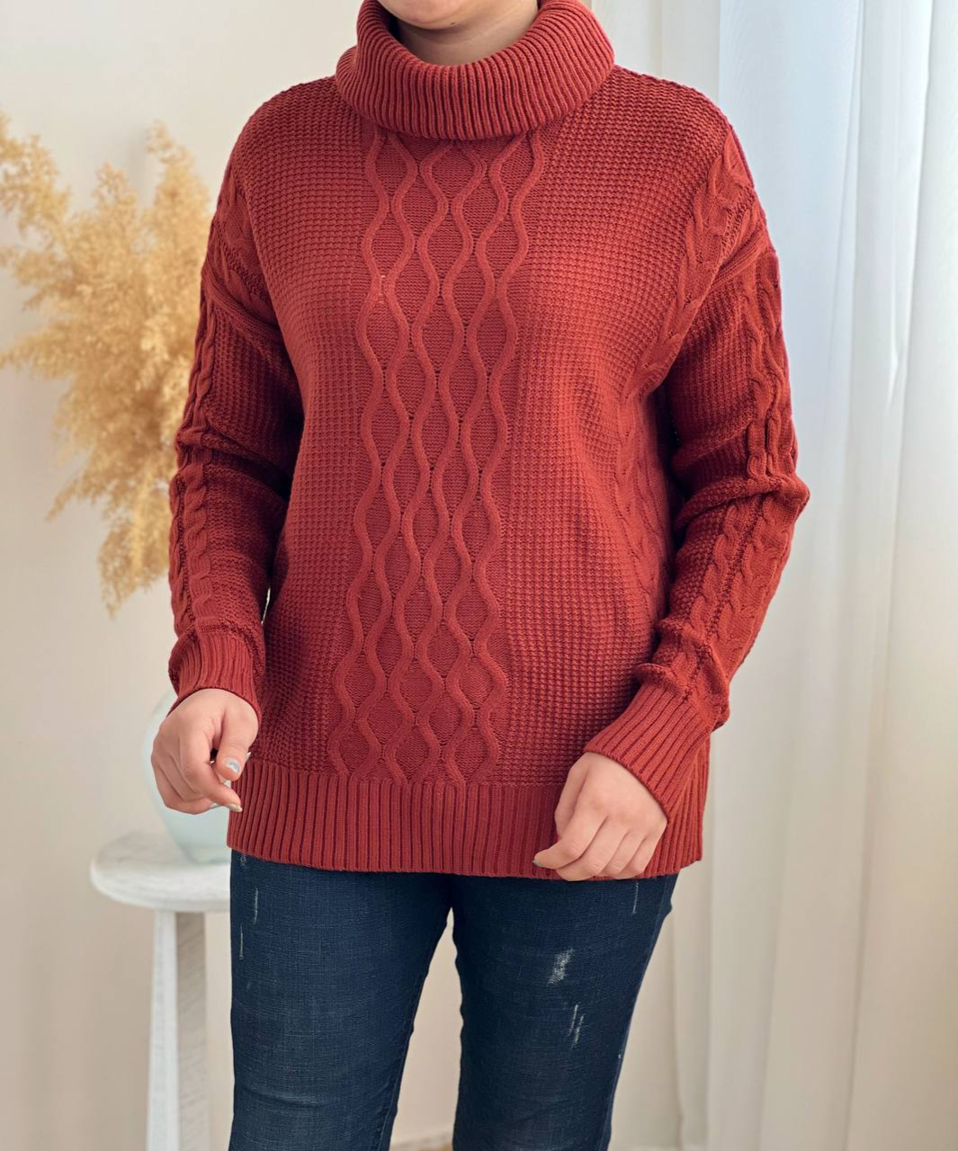 پلیور بافت یقه اسکی کد 2280