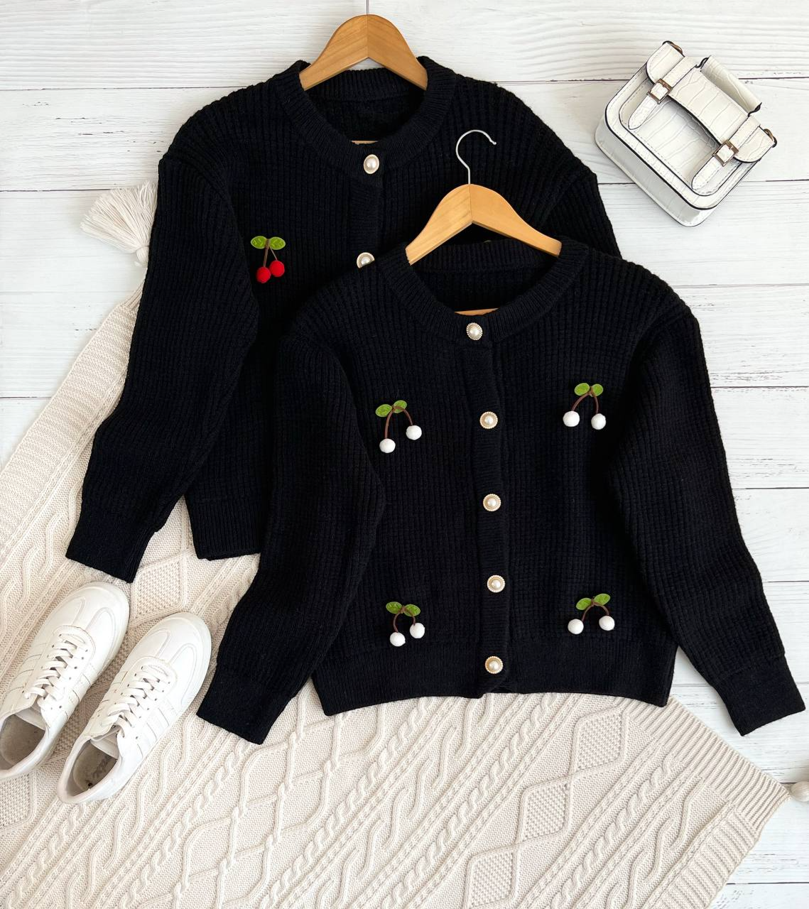 ژاکت بافت آلبالویی کد 2282