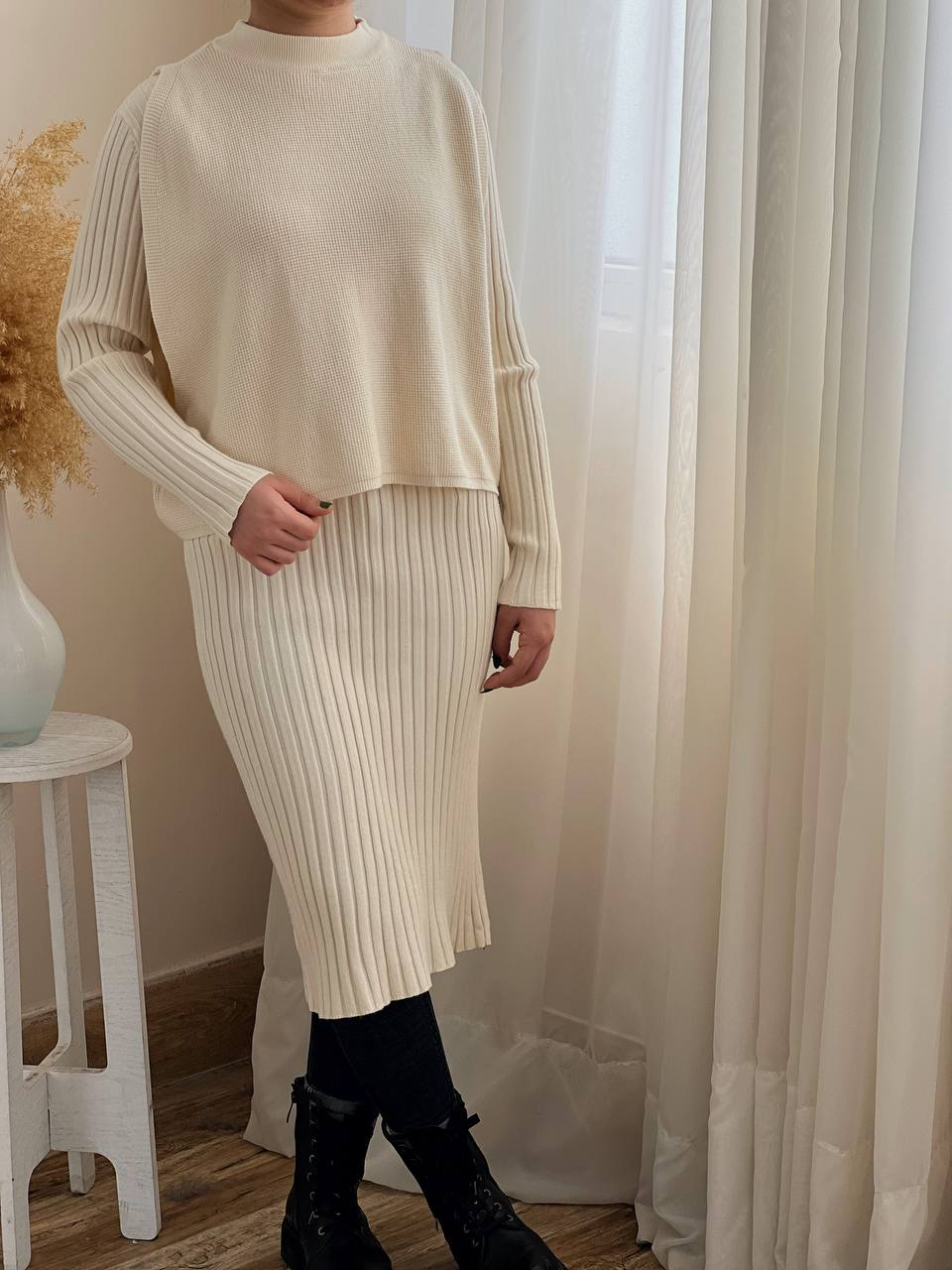 ست پیراهن و جلیقه بافت کد 2288