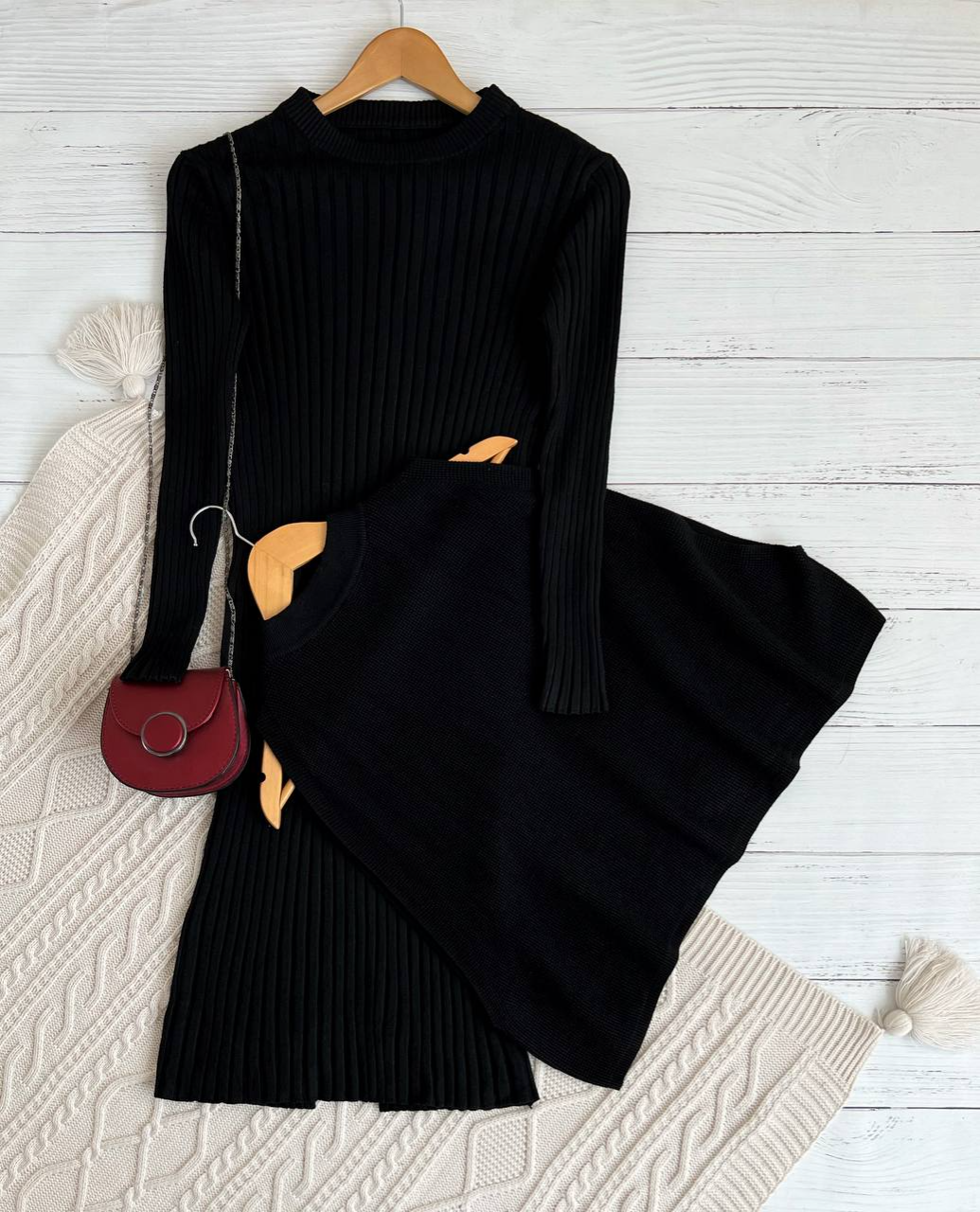 ست پیراهن و جلیقه بافت کد 2288