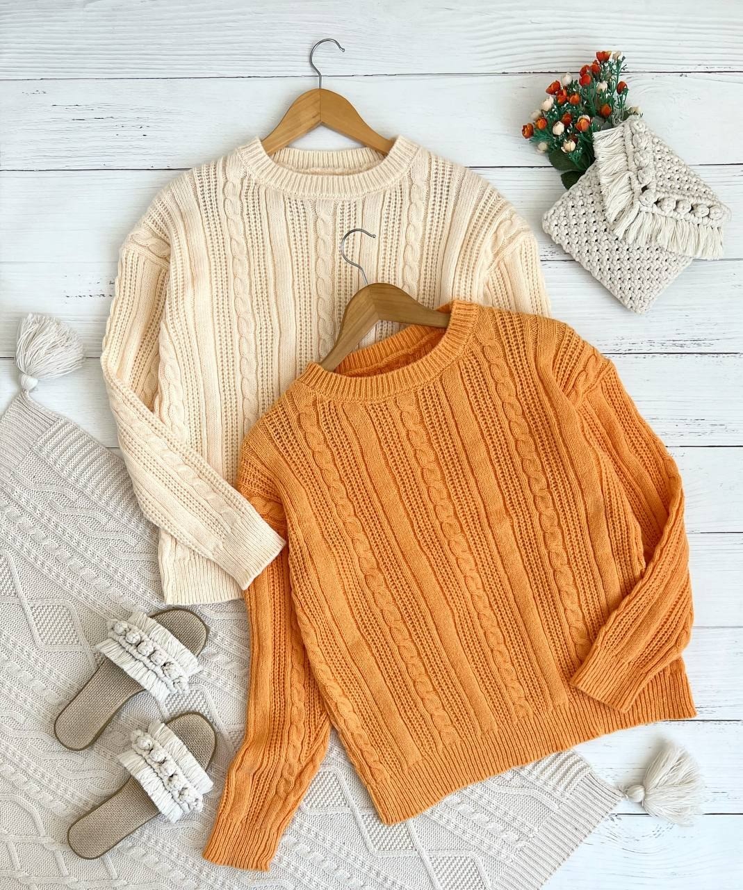 پلیور بافت زنجیری 5 رنگ کد 2292