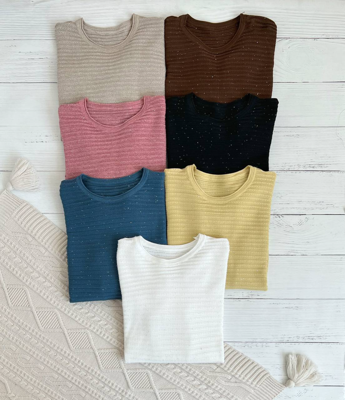 پلیور بافت شاین دار پایین گت کد 2295