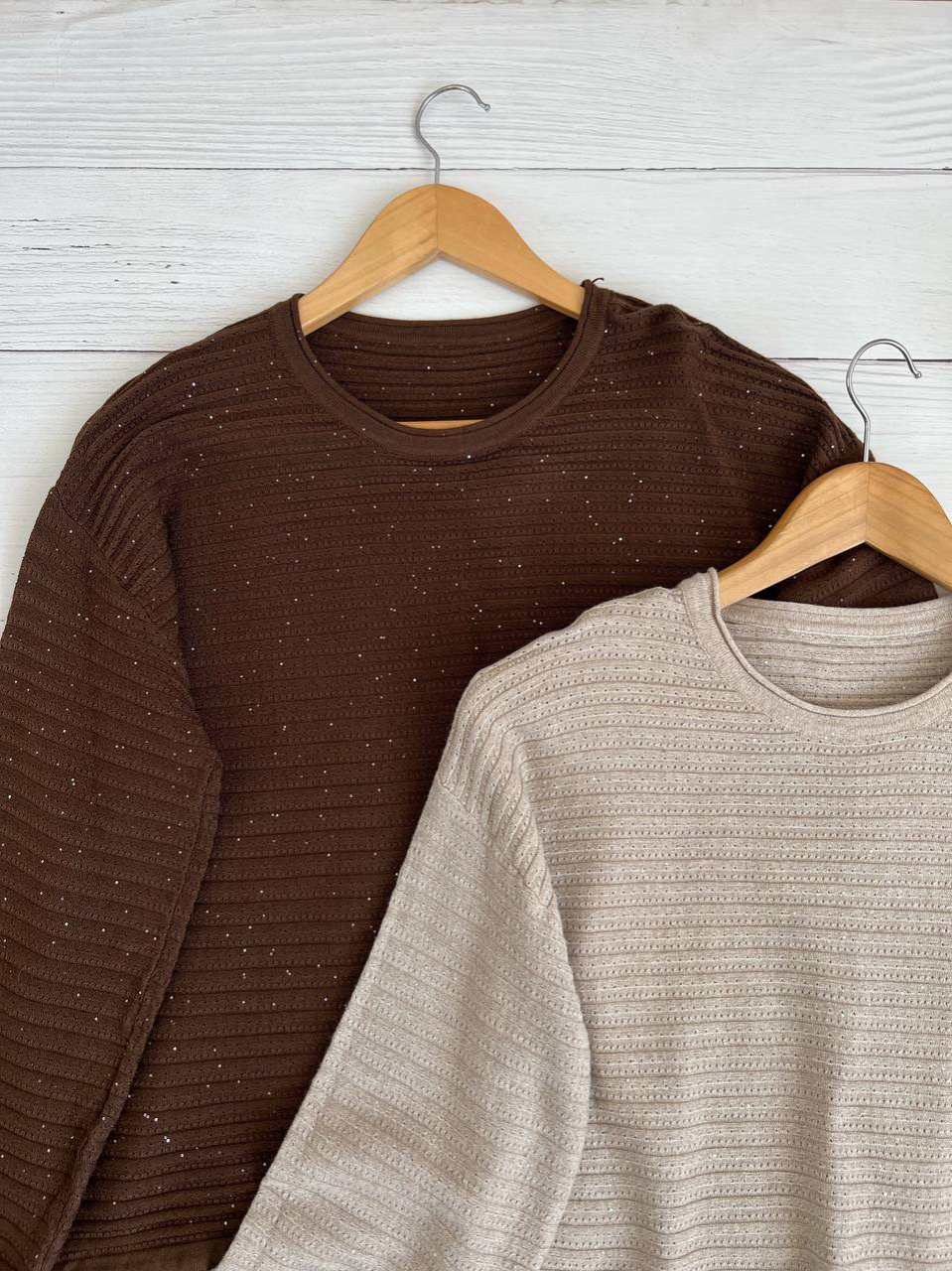 پلیور بافت شاین دار پایین گت کد 2295