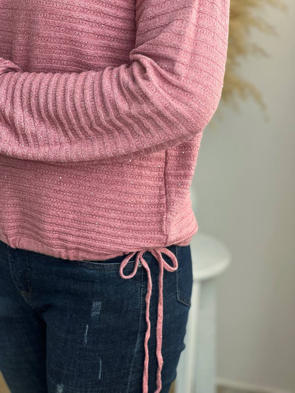 پلیور بافت شاین دار پایین گت کد 2295