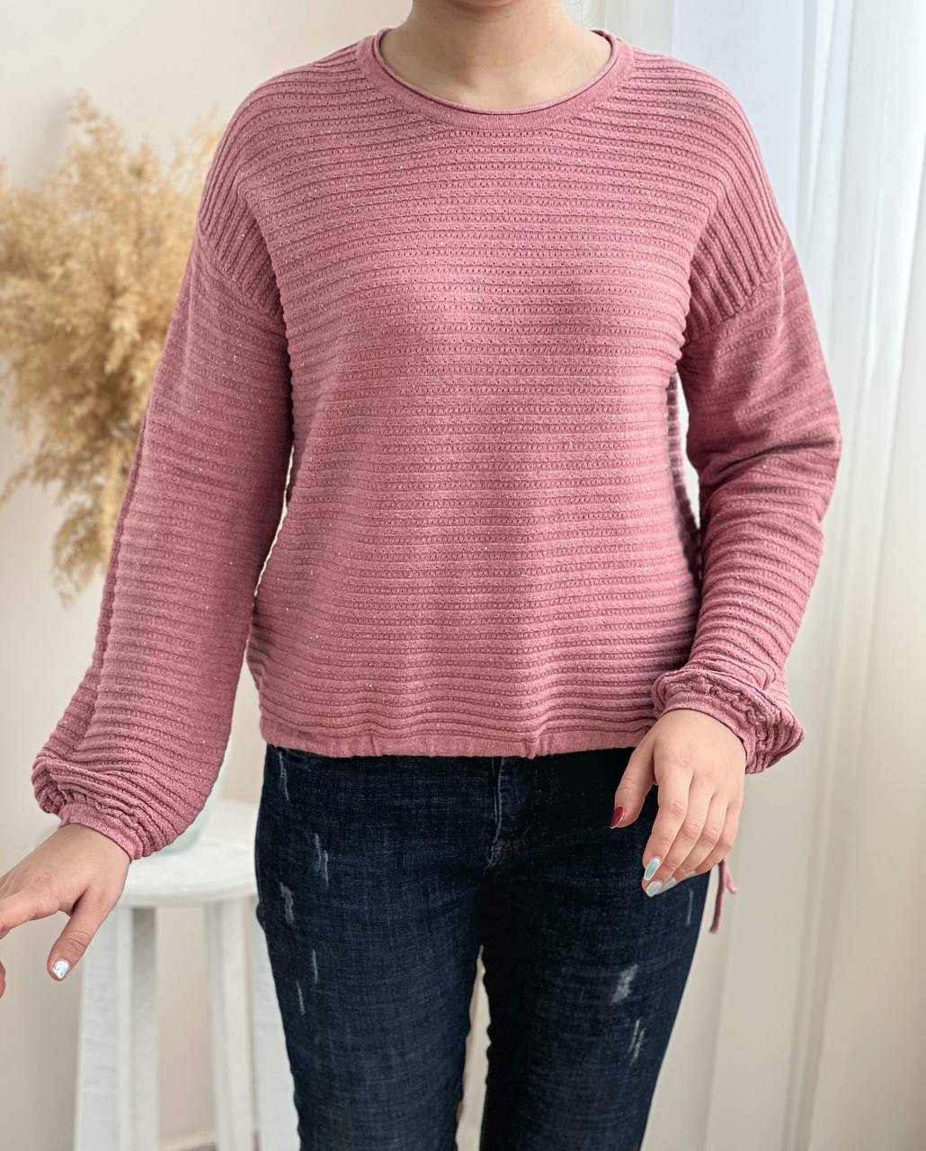 پلیور بافت شاین دار پایین گت کد 2295