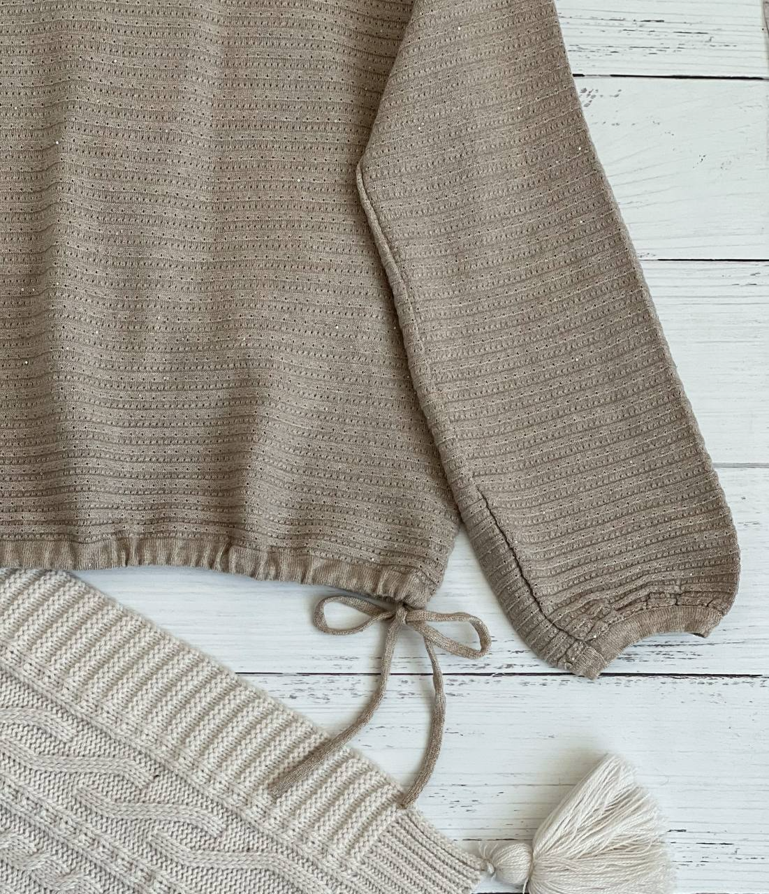 پلیور بافت شاین دار پایین گت کد 2295