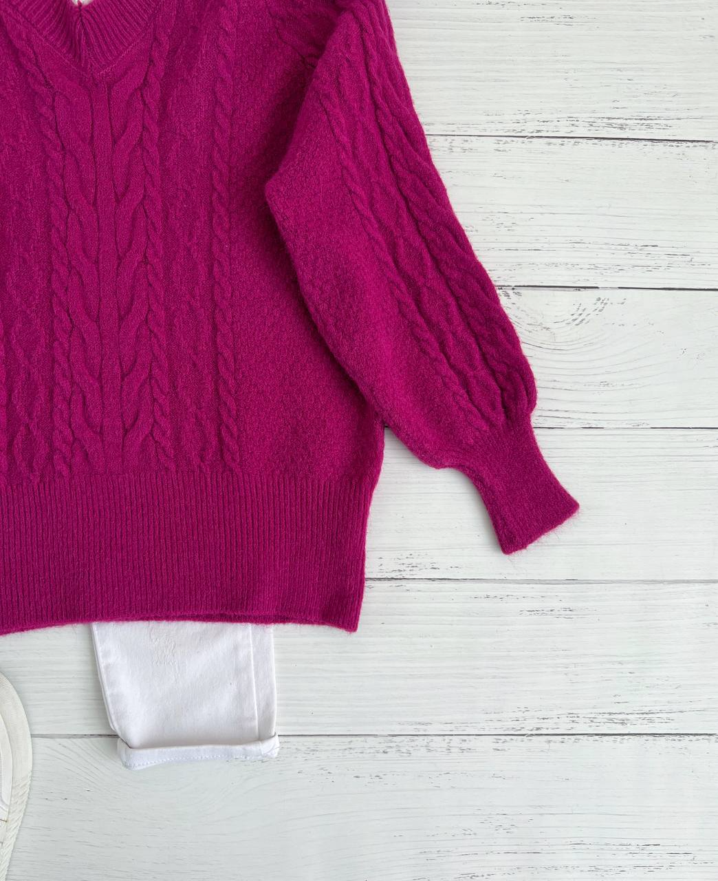 پلیور بافت زنجیری یقه گیپور کد 2299