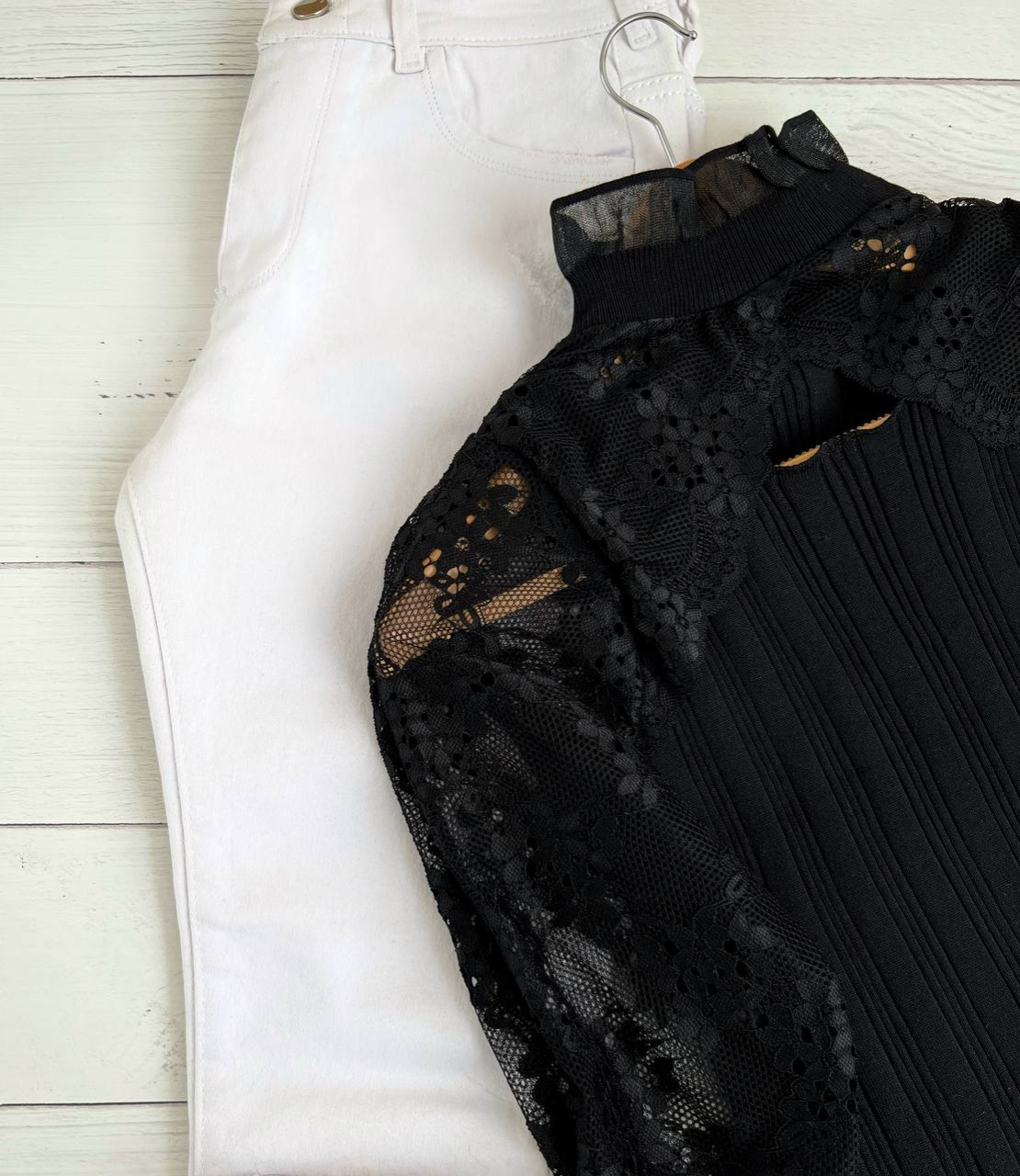 بلوز بافت بالا تنه گیپور کد 2302