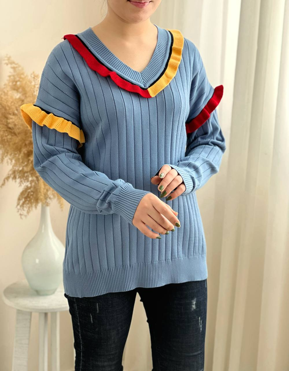 ست پیراهن + پلیور بافت کد 2304