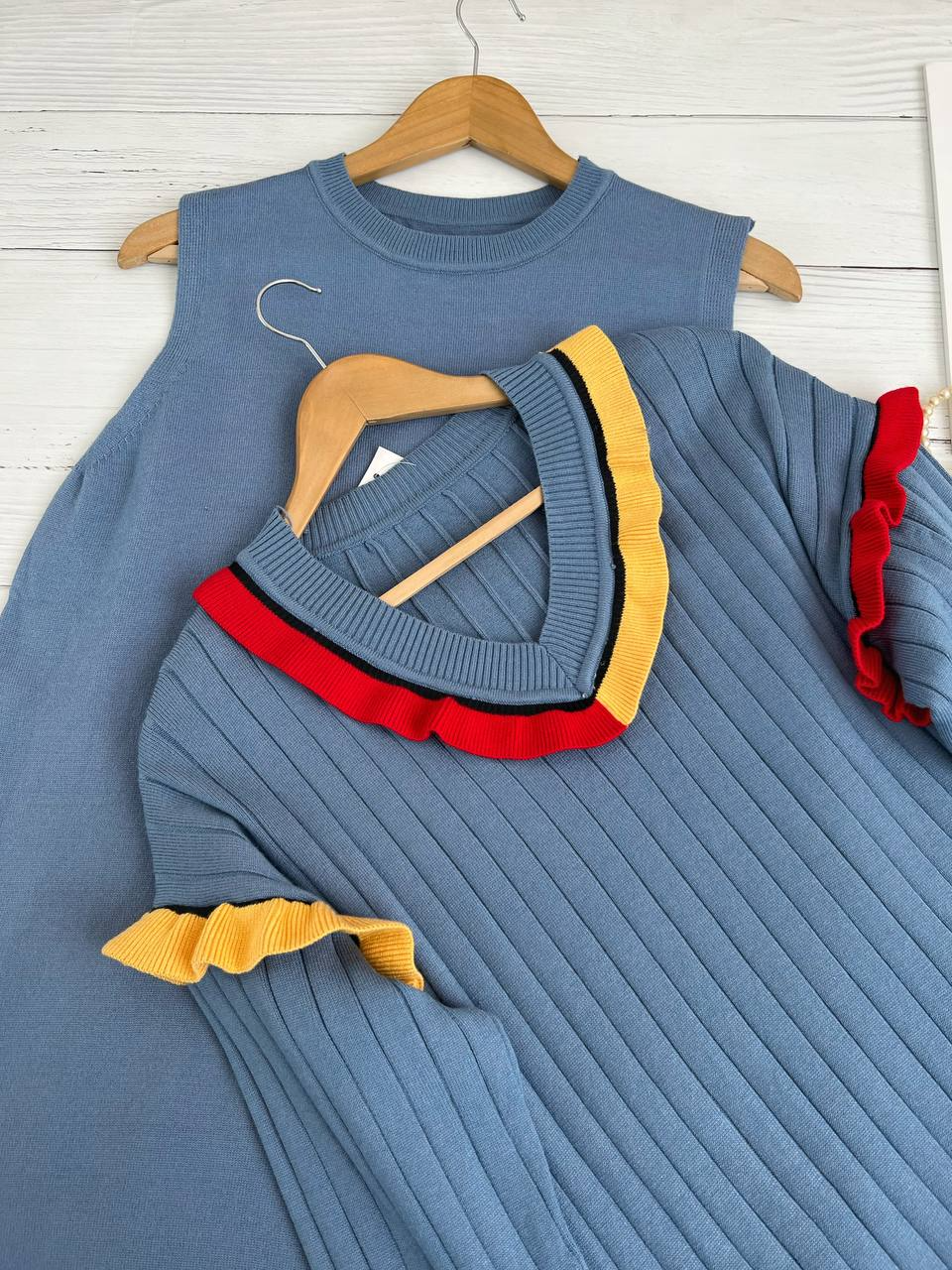 ست پیراهن + پلیور بافت کد 2304