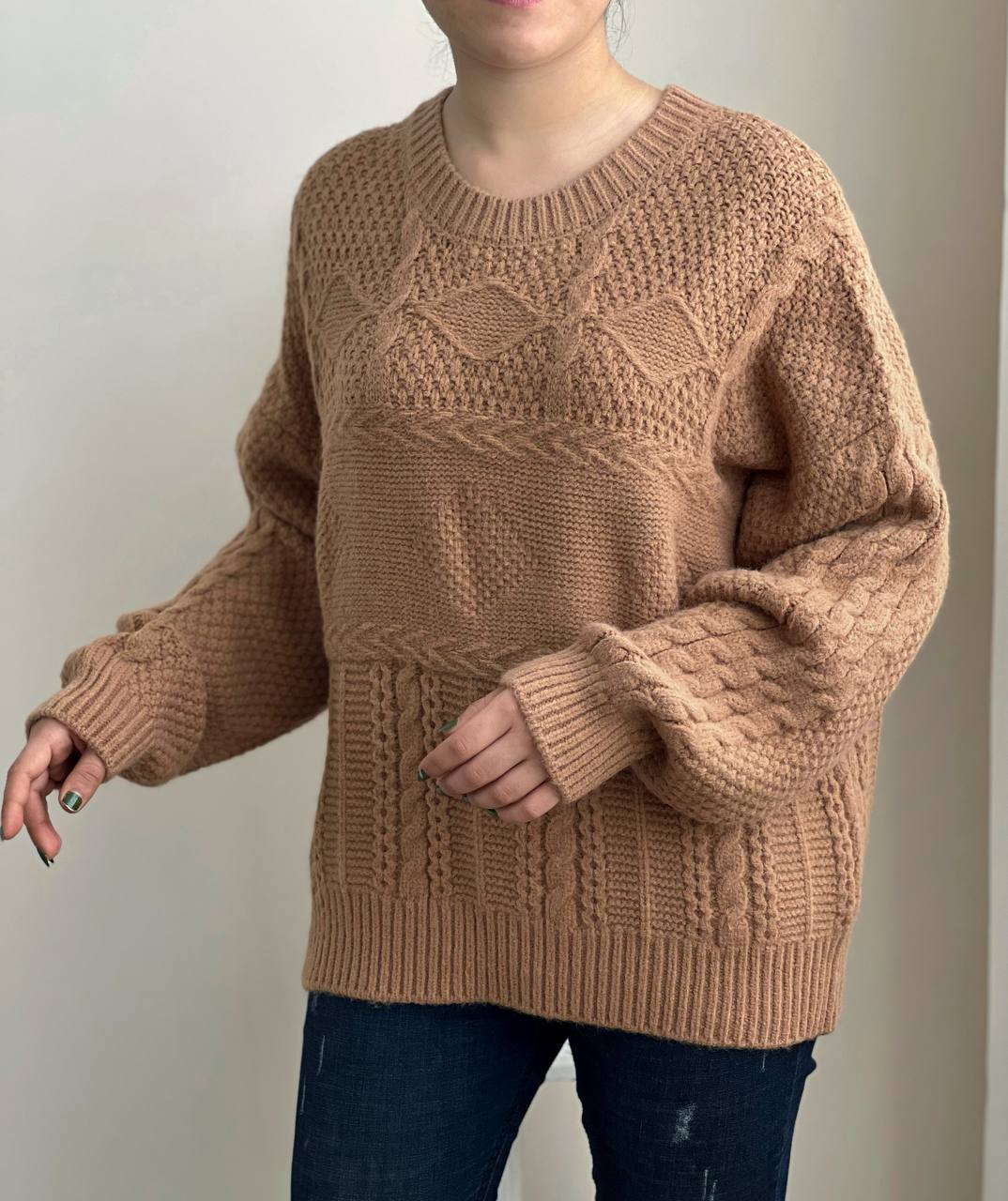 پلیور بافت قواره آزاد زنجیری کد 2305