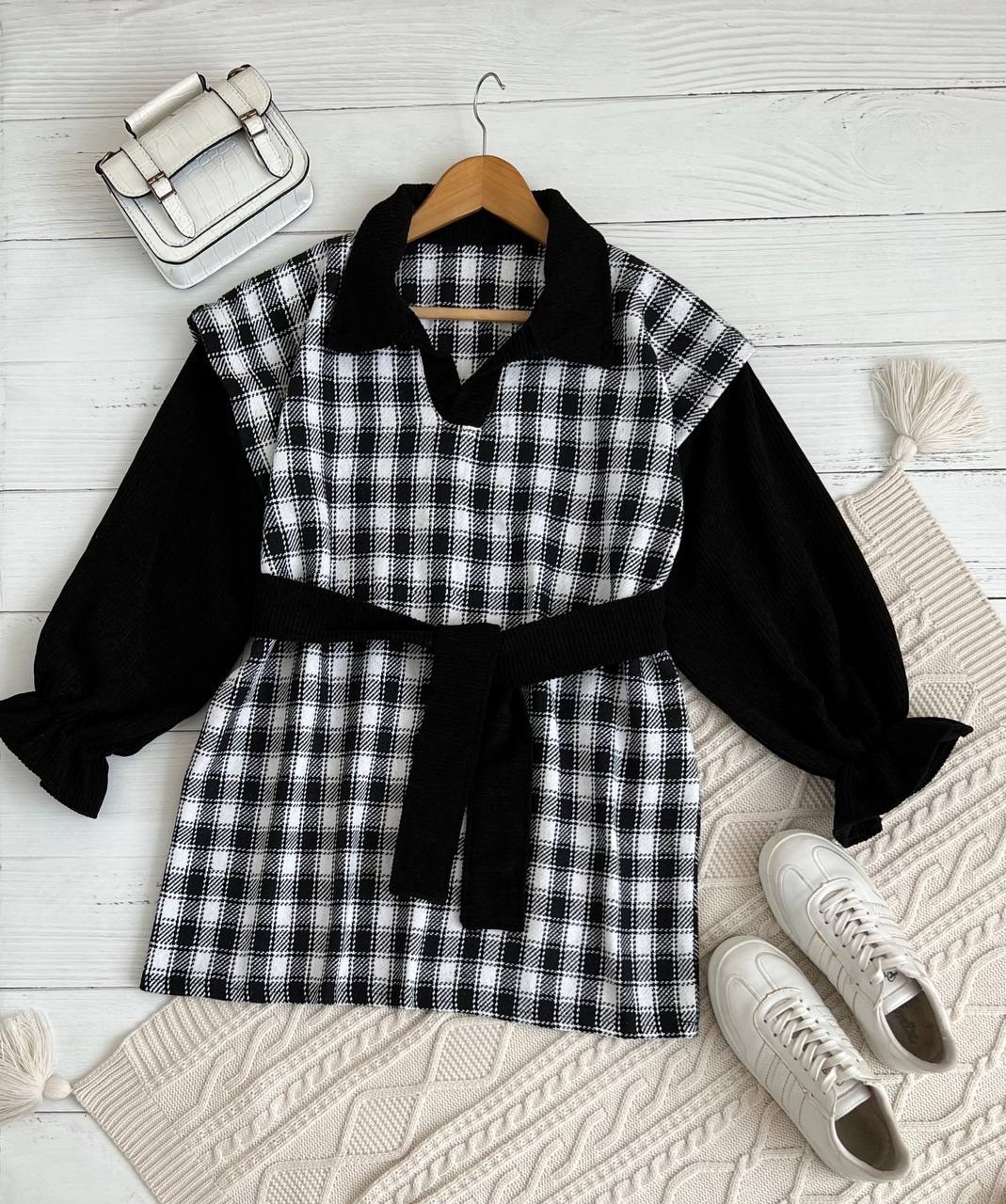 مانتو چهارخونه کشمیر کد 2307