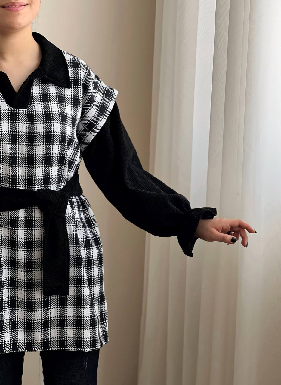 مانتو چهارخونه کشمیر کد 2307