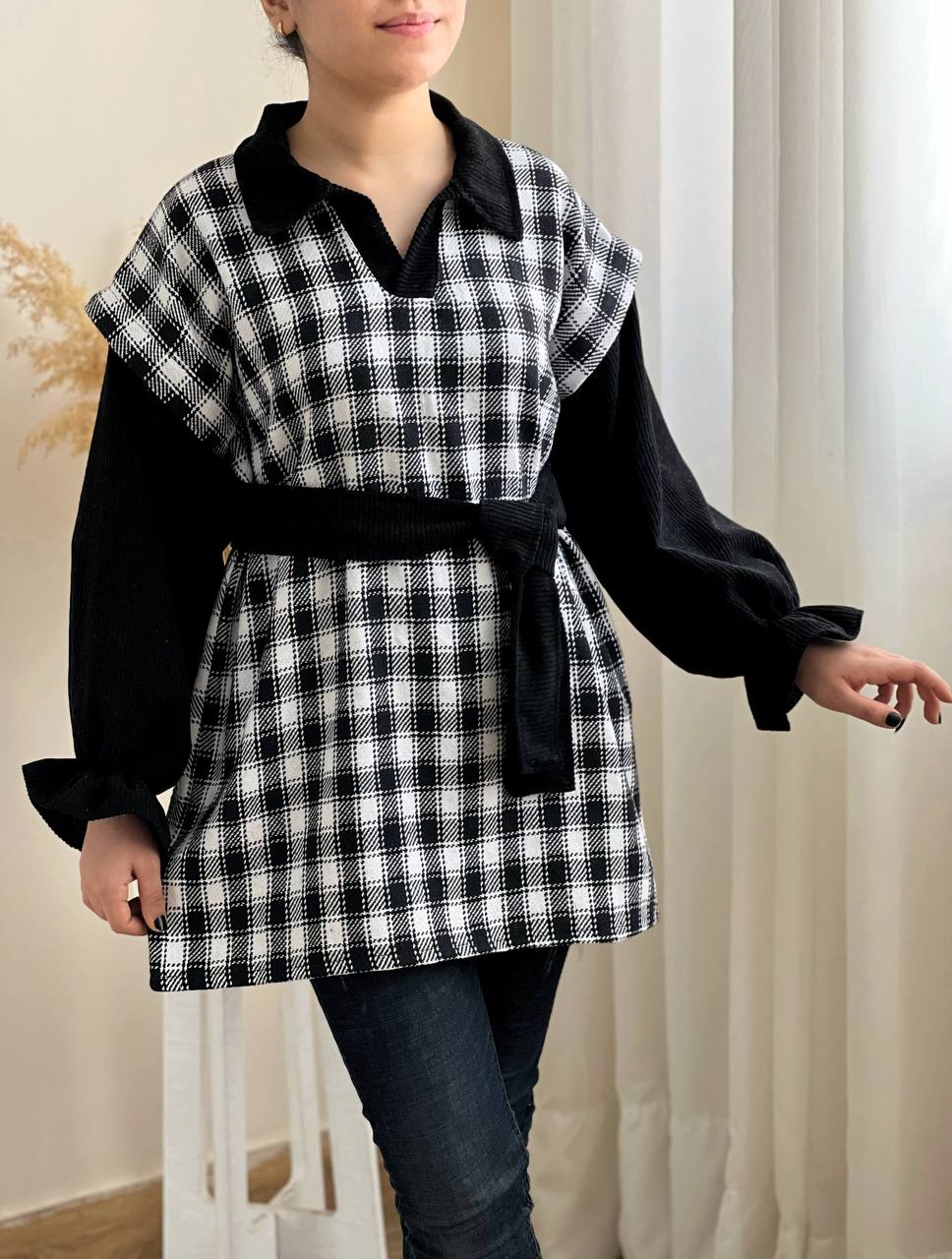 مانتو چهارخونه کشمیر کد 2307