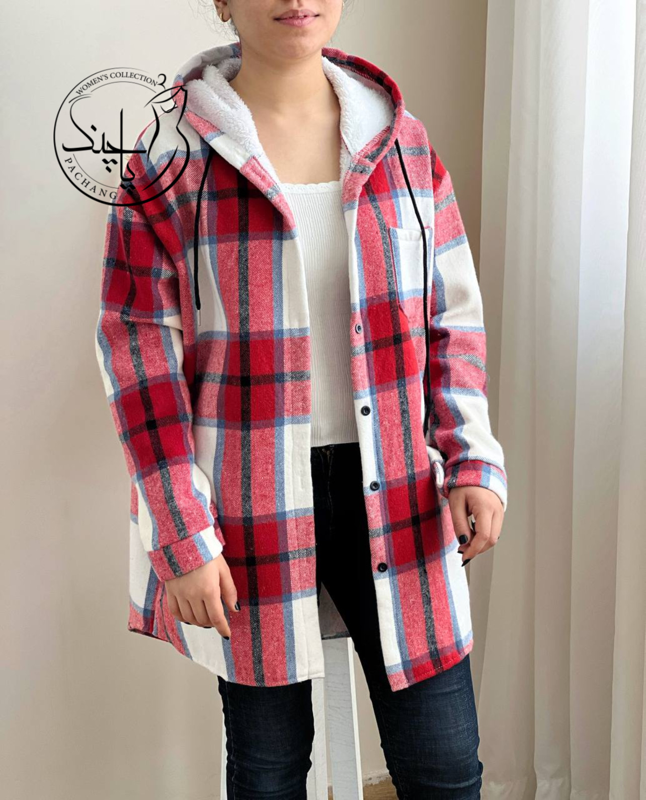 پالتو چهارخونه خزدار کد 2309