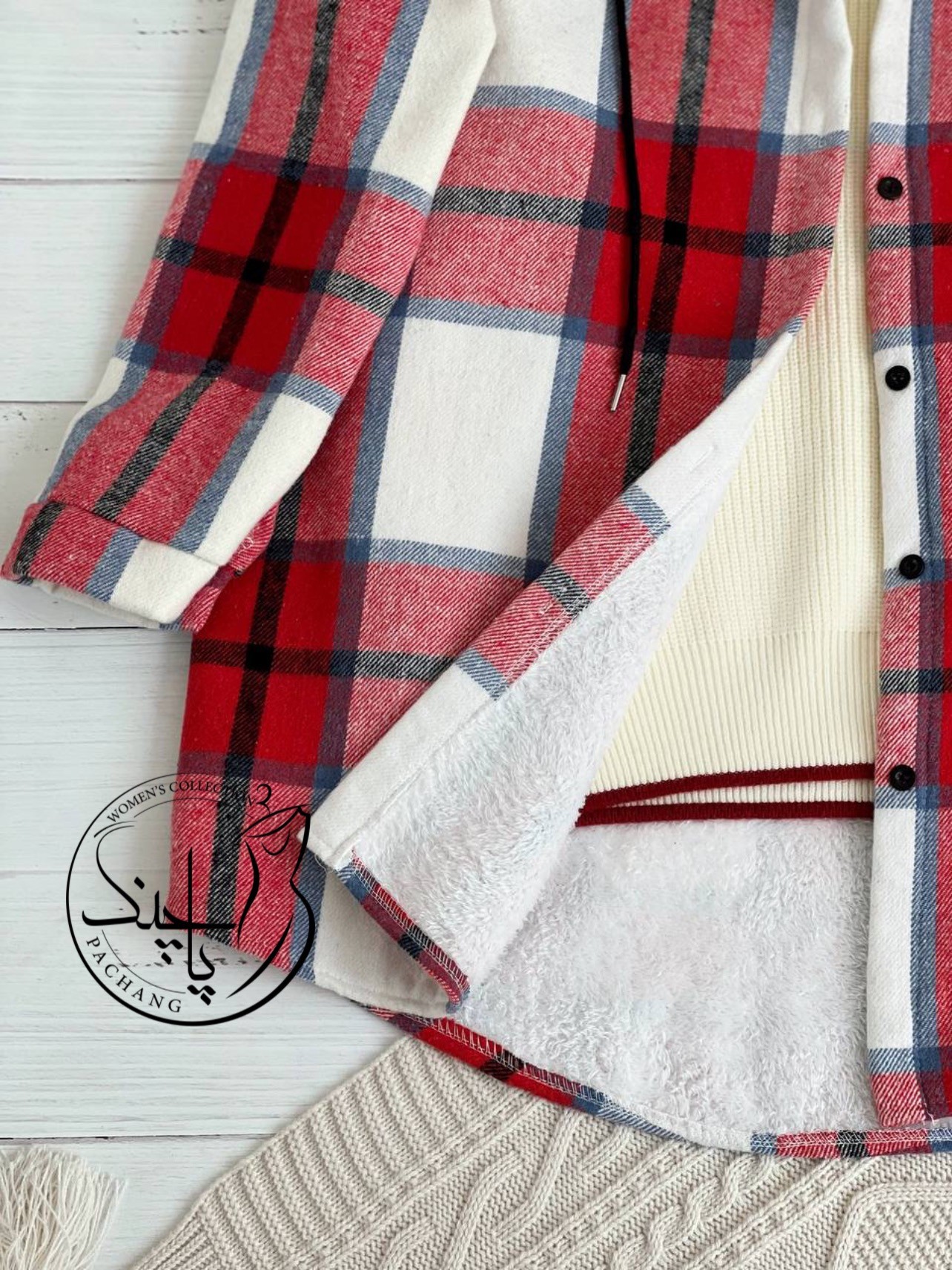 پالتو چهارخونه خزدار کد 2309