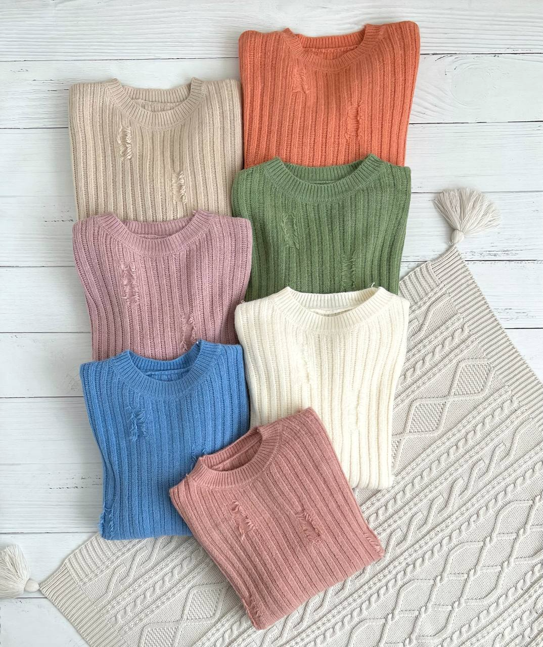 پلیور بافت یقه گرد بغل چاک کد 2310