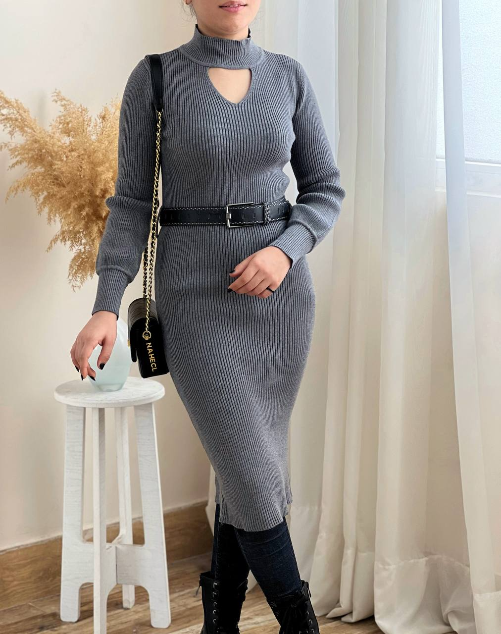 پیراهن بافت آستین مچی کد 2312