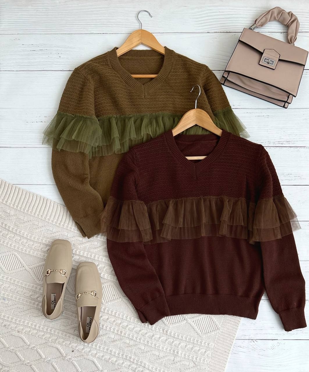 پلیور بافت جلو چین دار کد 2314