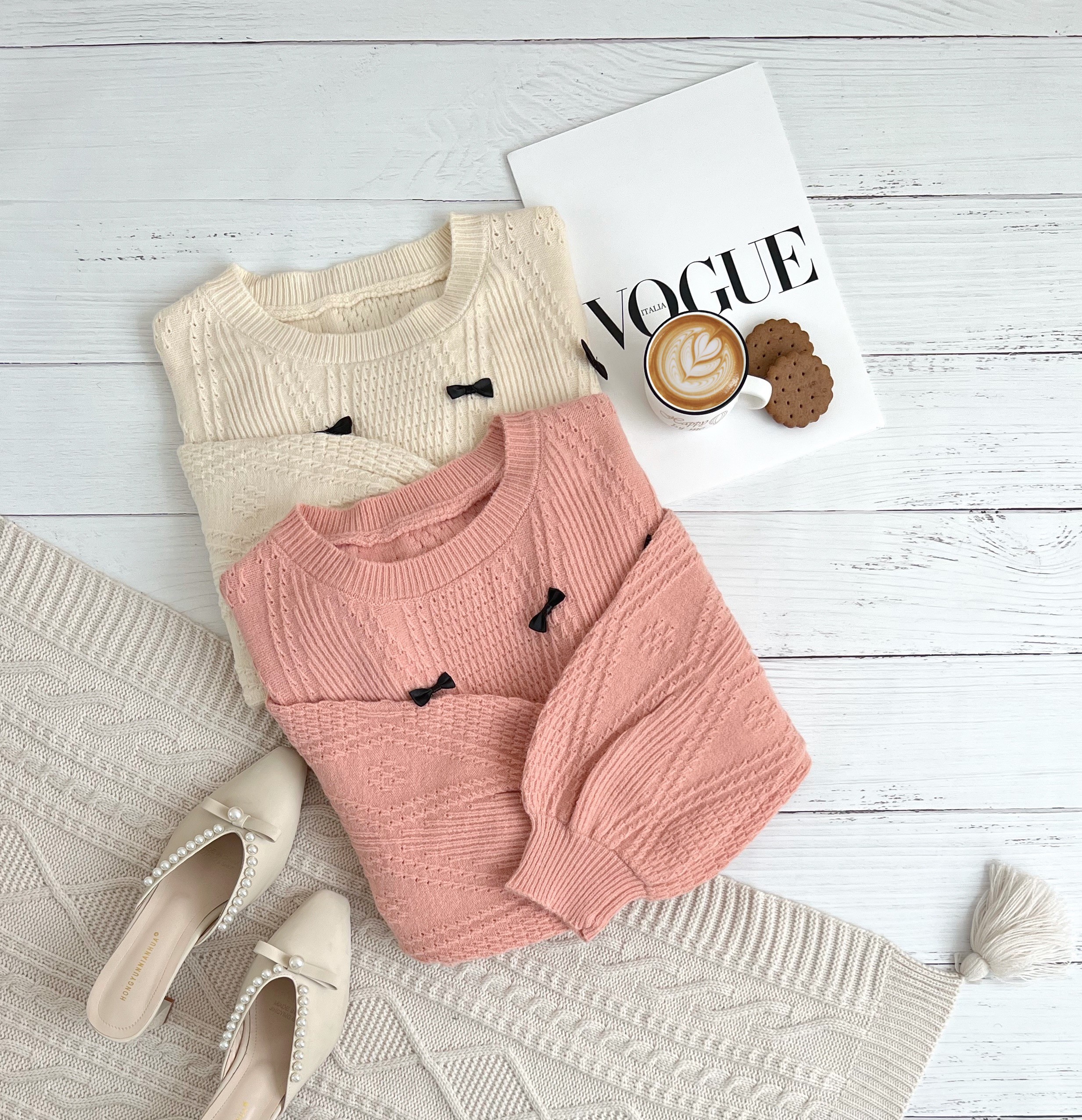 پلیور بافت پاپیون دوزی کد 2320