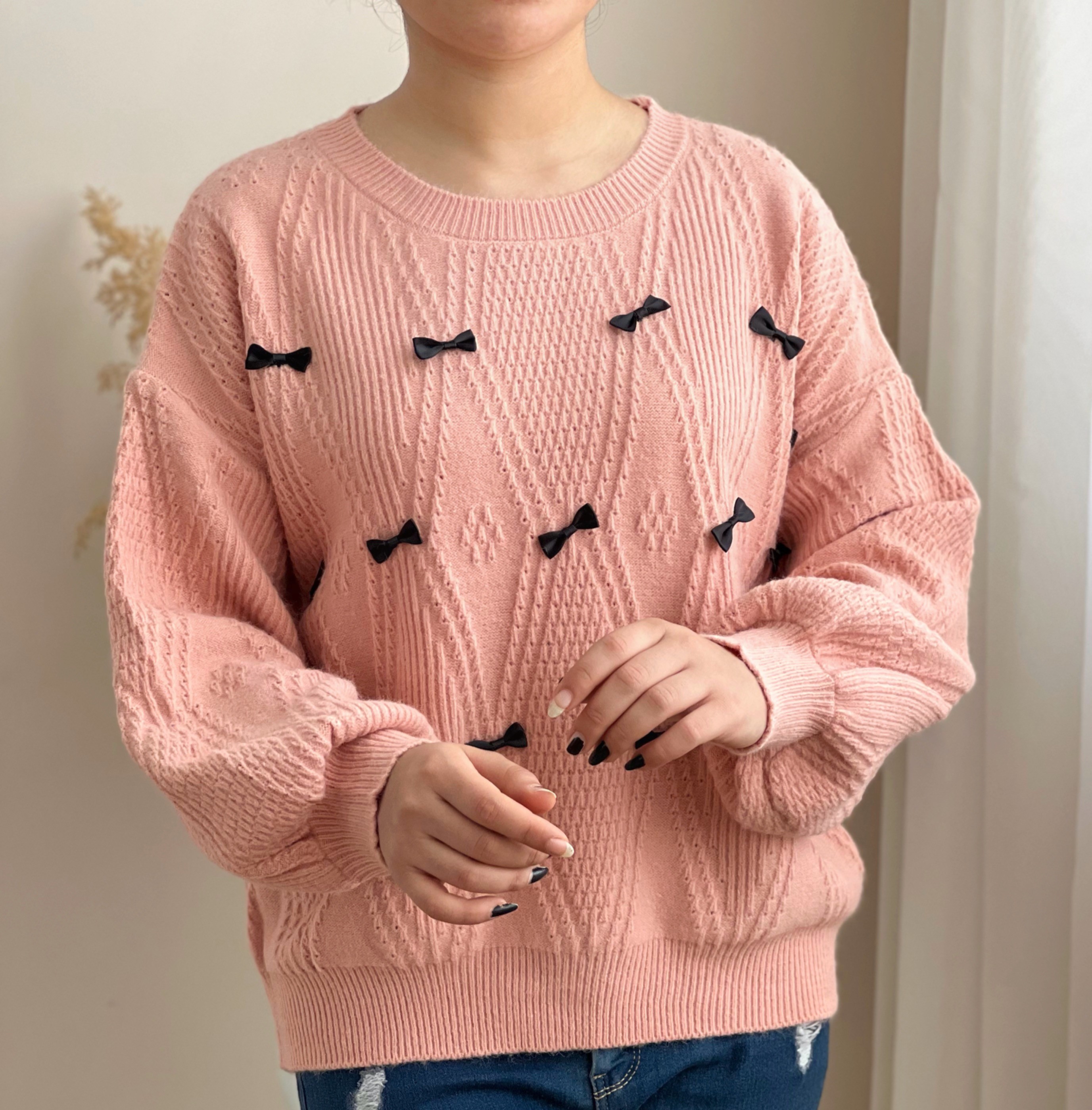 پلیور بافت پاپیون دوزی کد 2320