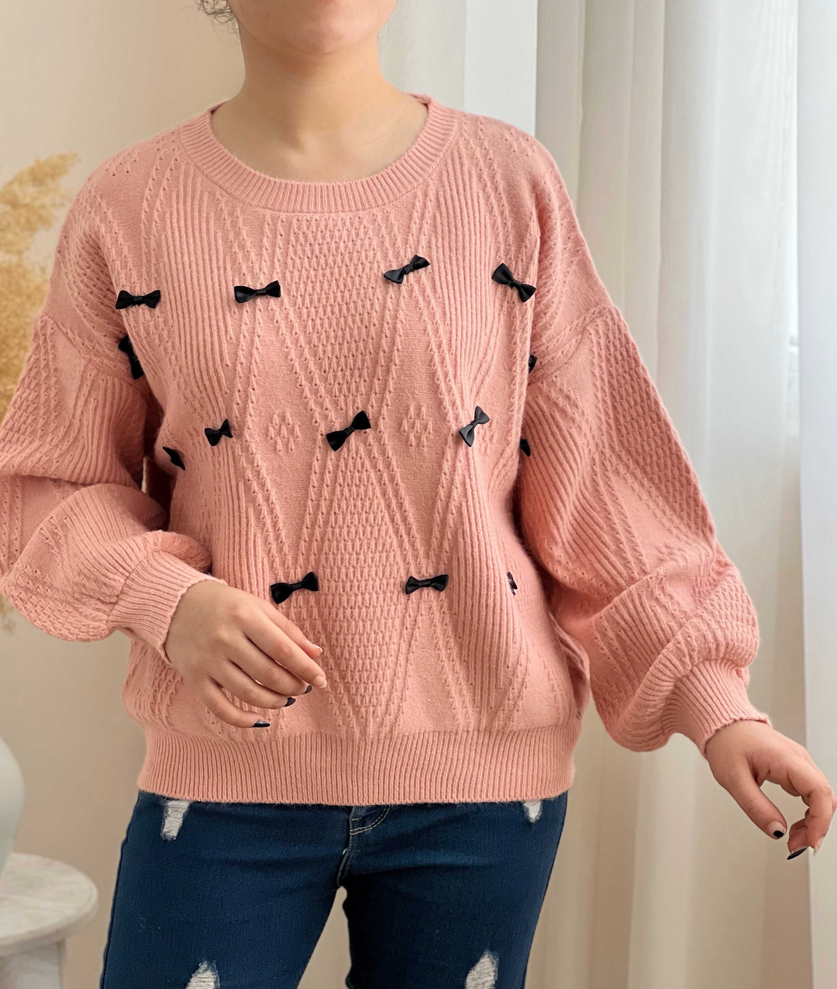 پلیور بافت پاپیون دوزی کد 2320