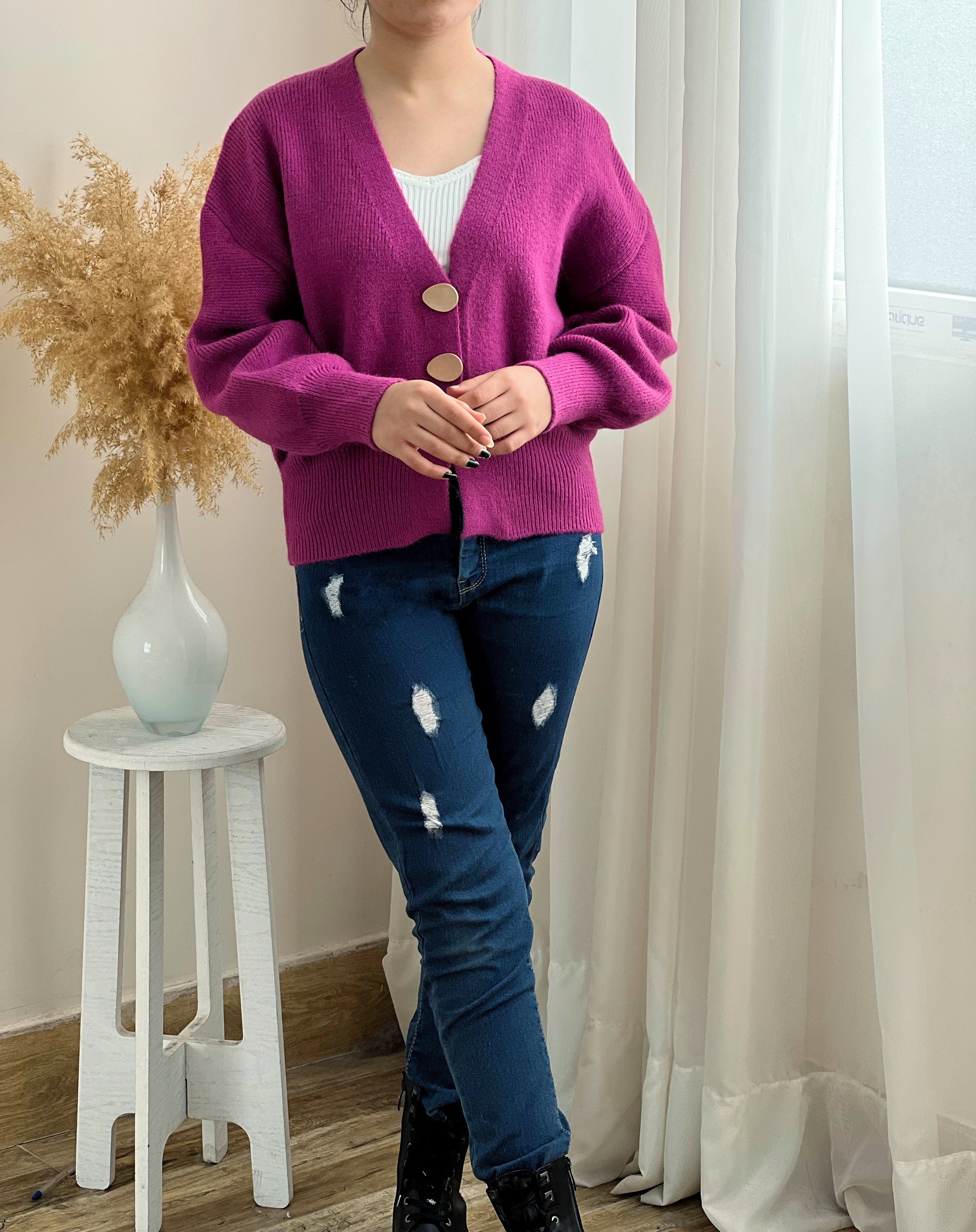 ژاکت بافت سه دکمه کد 2321