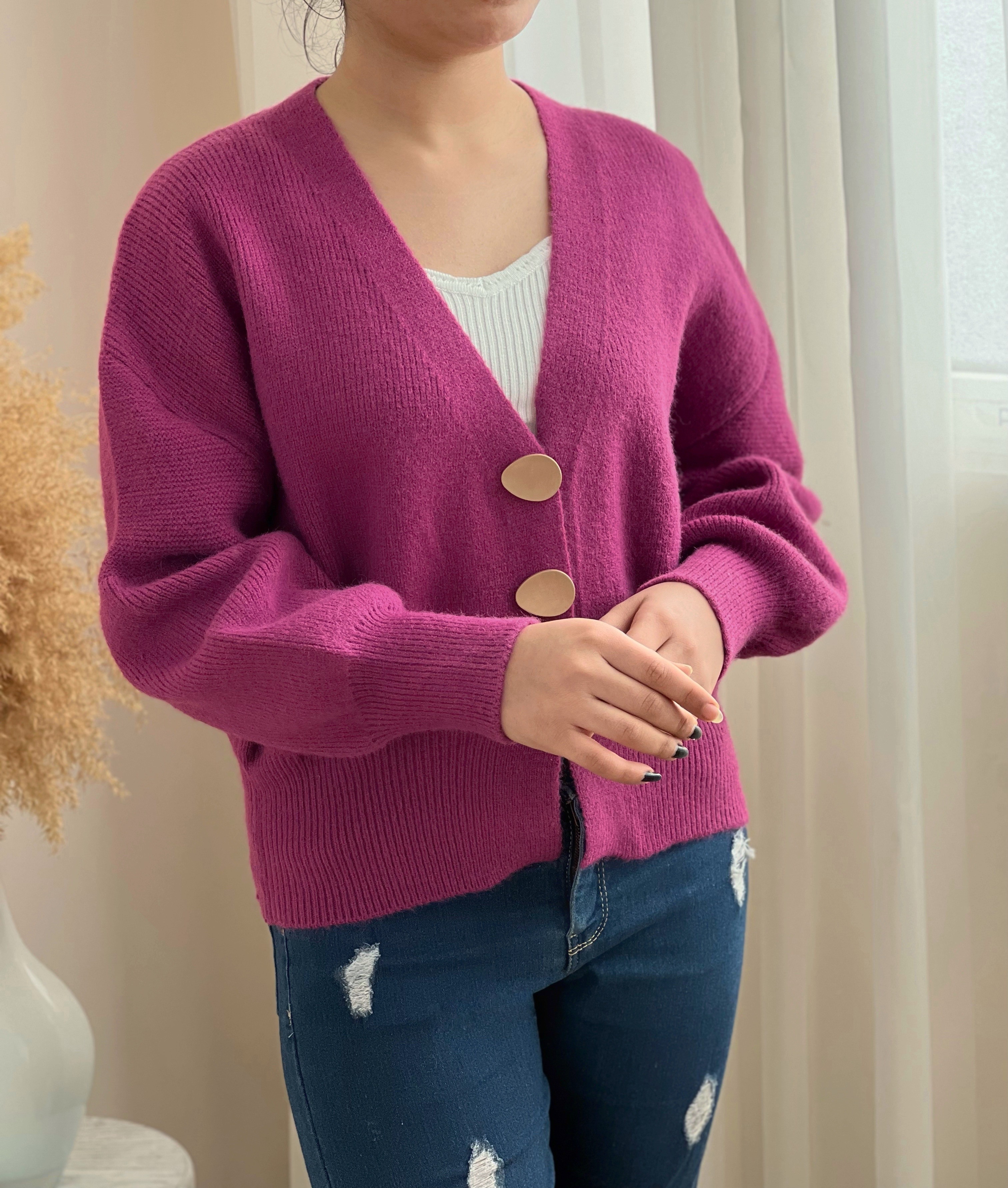 ژاکت بافت سه دکمه کد 2321