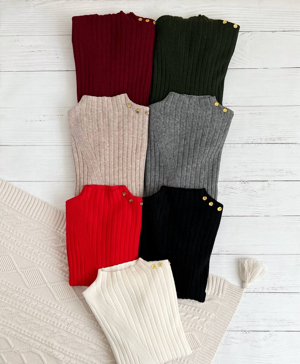 تونیک بافت سرشانه دکمه دار کد 2322