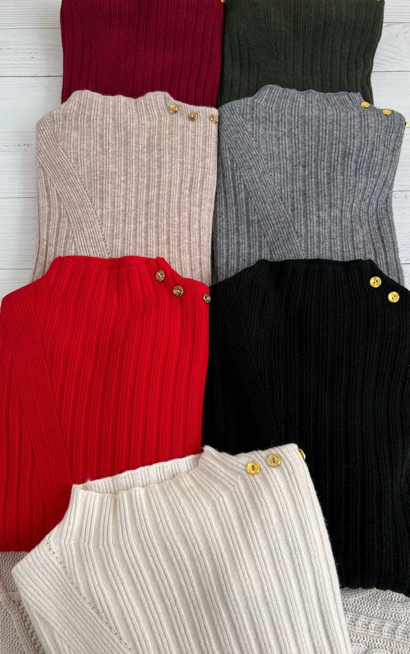 تونیک بافت سرشانه دکمه دار کد 2322