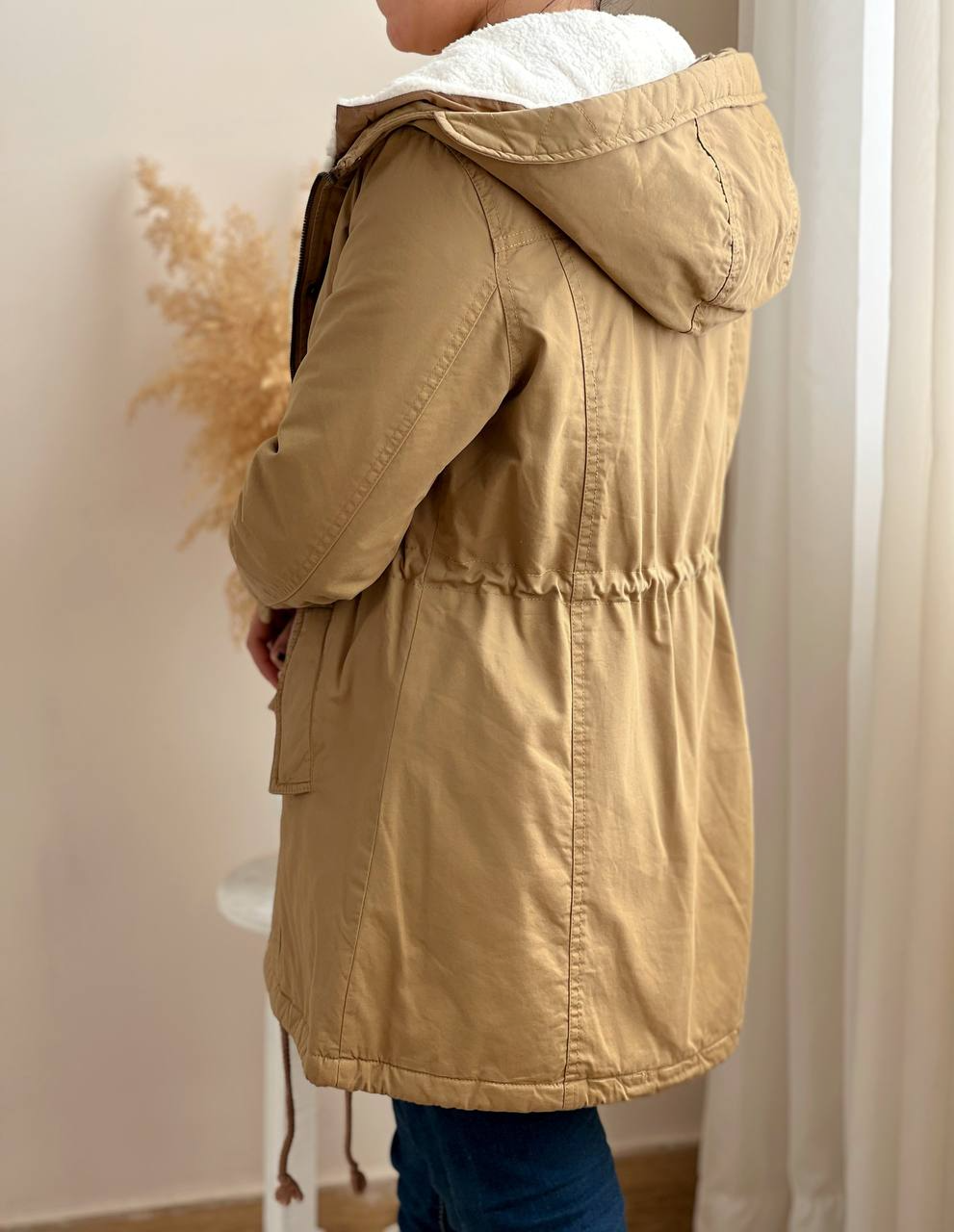 کاپشن کتان کلاهدار کد 2323