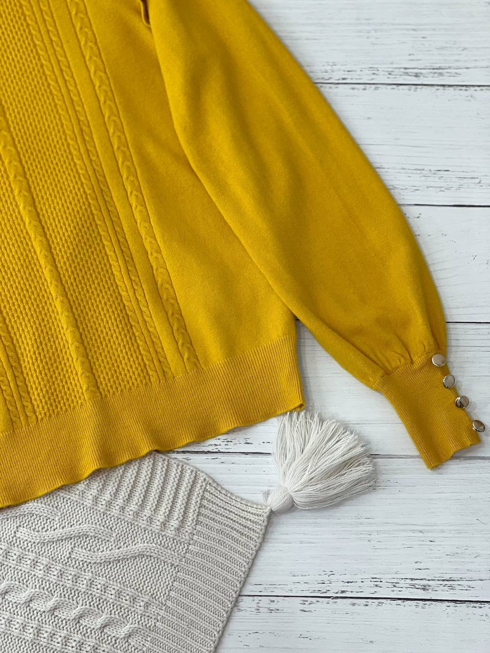 پلیور بافت سرشانه چین دار آستین مچی کد 2325