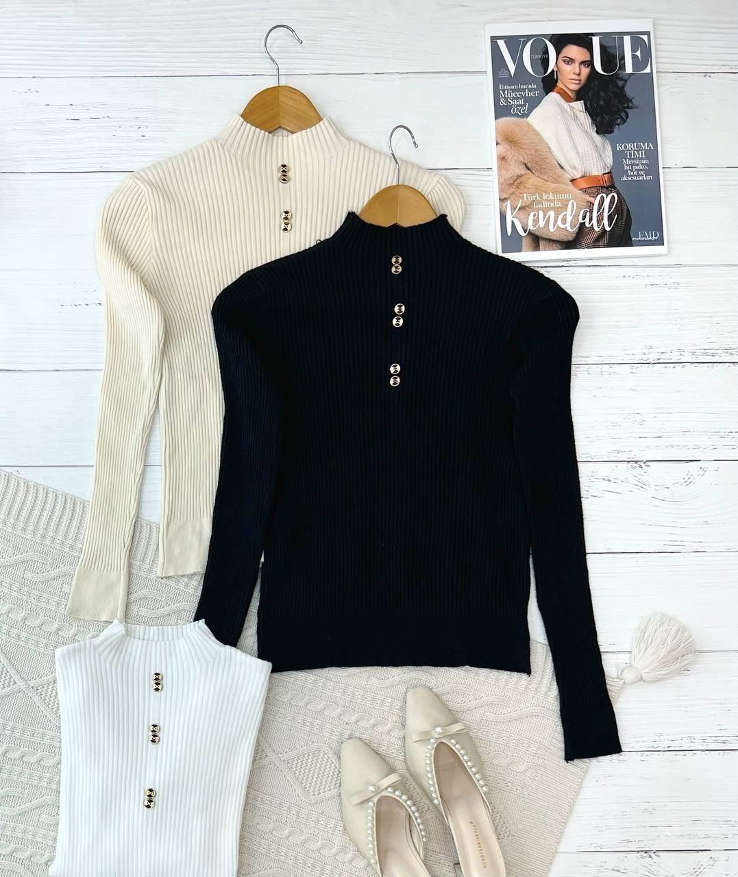 پلیور بافت گپ جلو دکمه کد 2327