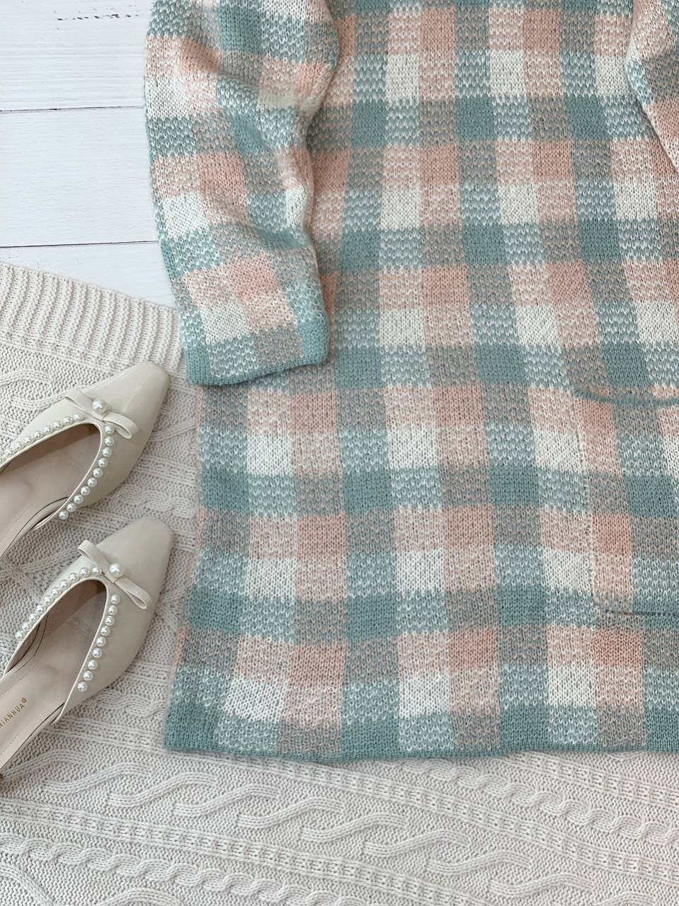 پیراهن بافت چهارخونه کد 2330