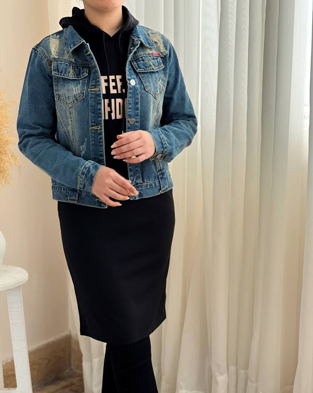 ست دو تیکه سارافن + کت جین کد 2331