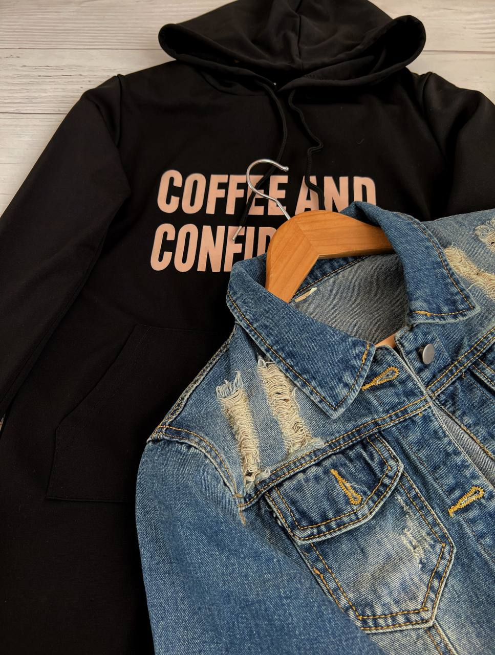 ست دو تیکه سارافن + کت جین کد 2331