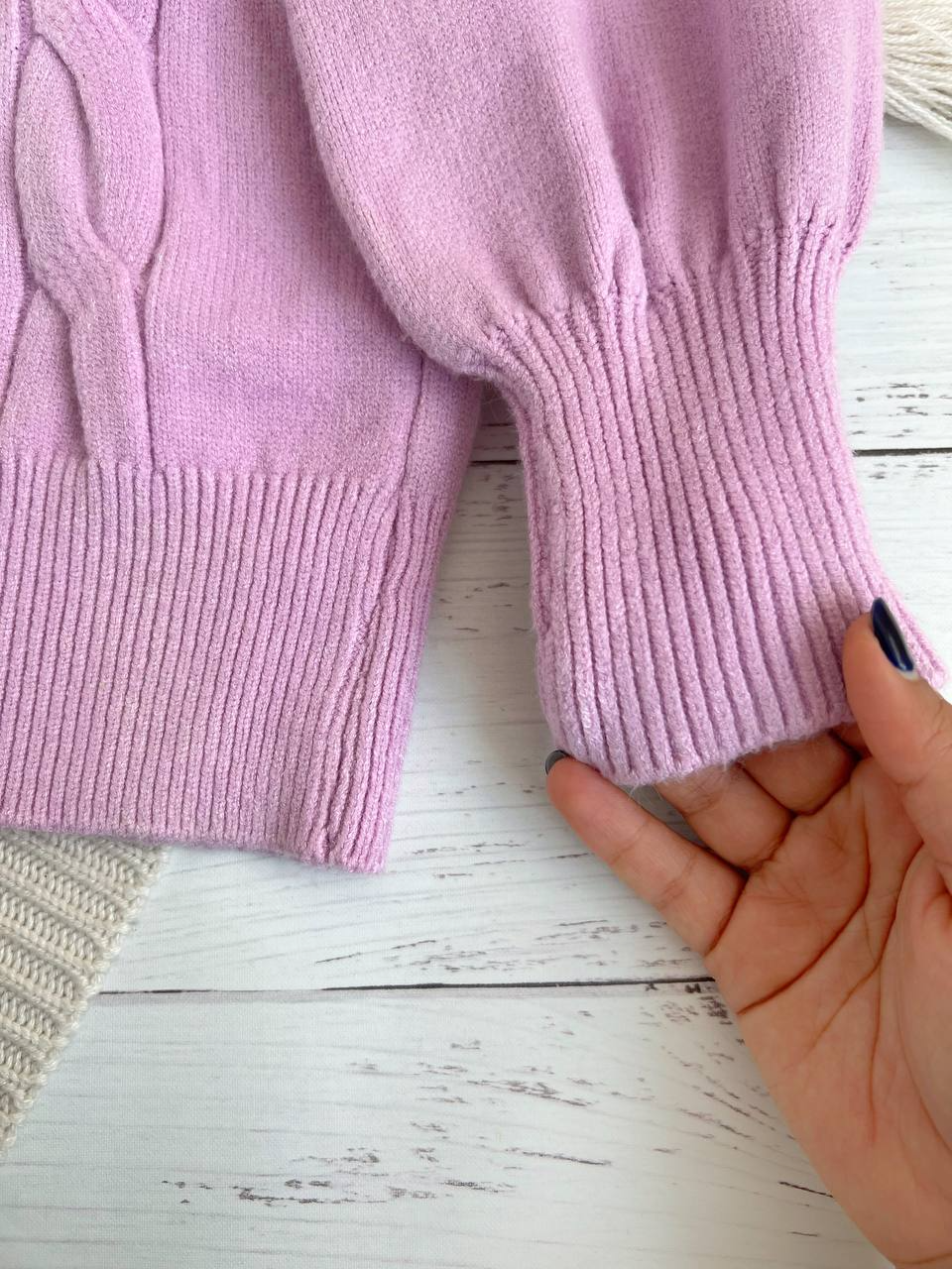 پلیور بافت آستین مچی یقه ایستاده کد 2332