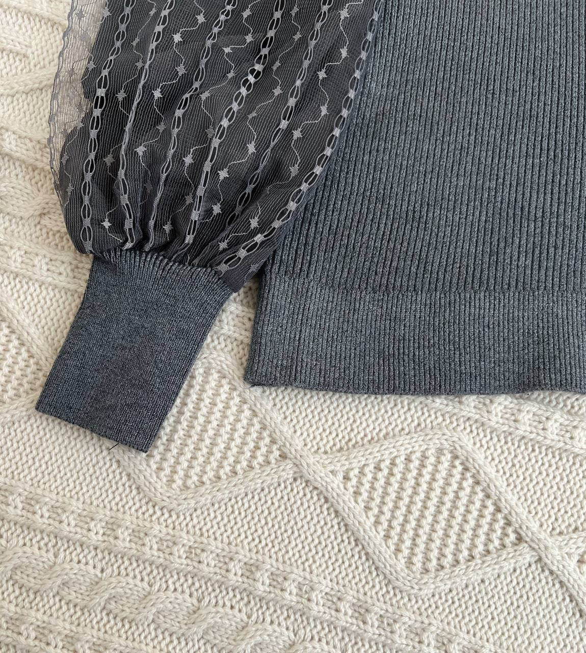 پلیور بافت آستین توری کد 2333