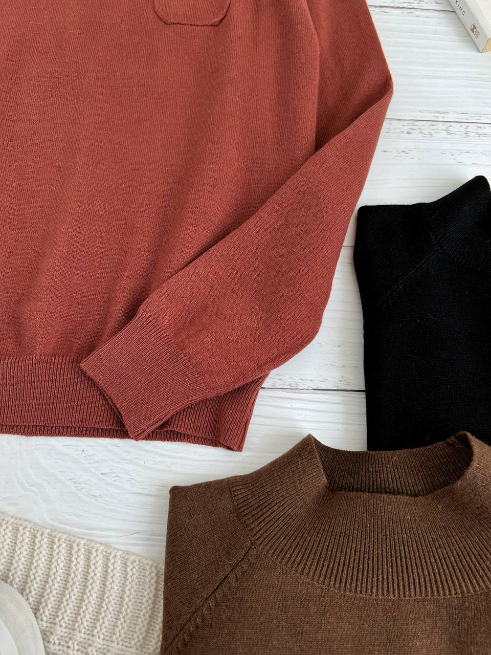 پلیور بافت ساده تک جیب کد 2335