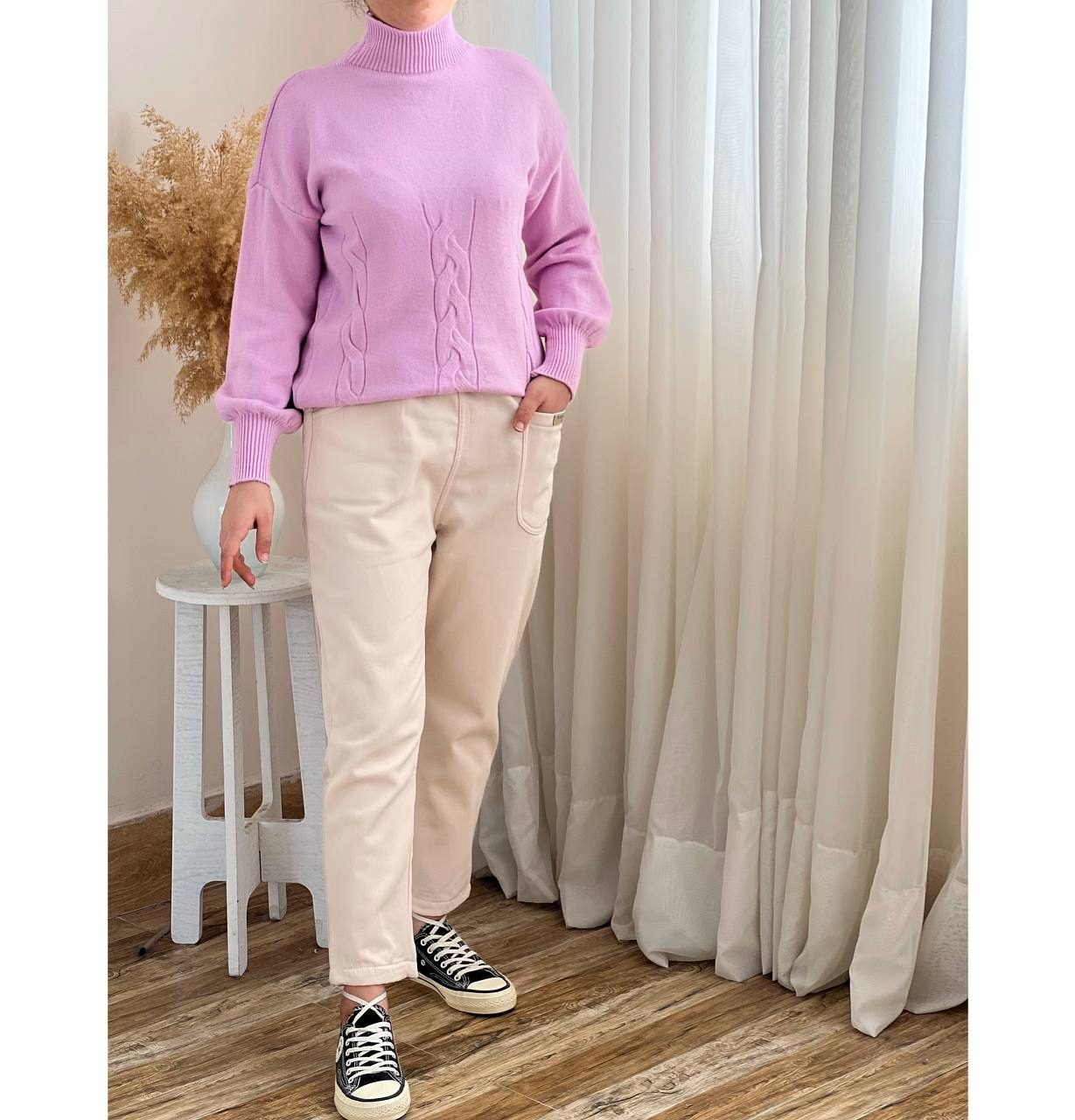 شلوار کتان خزدار کد 2336