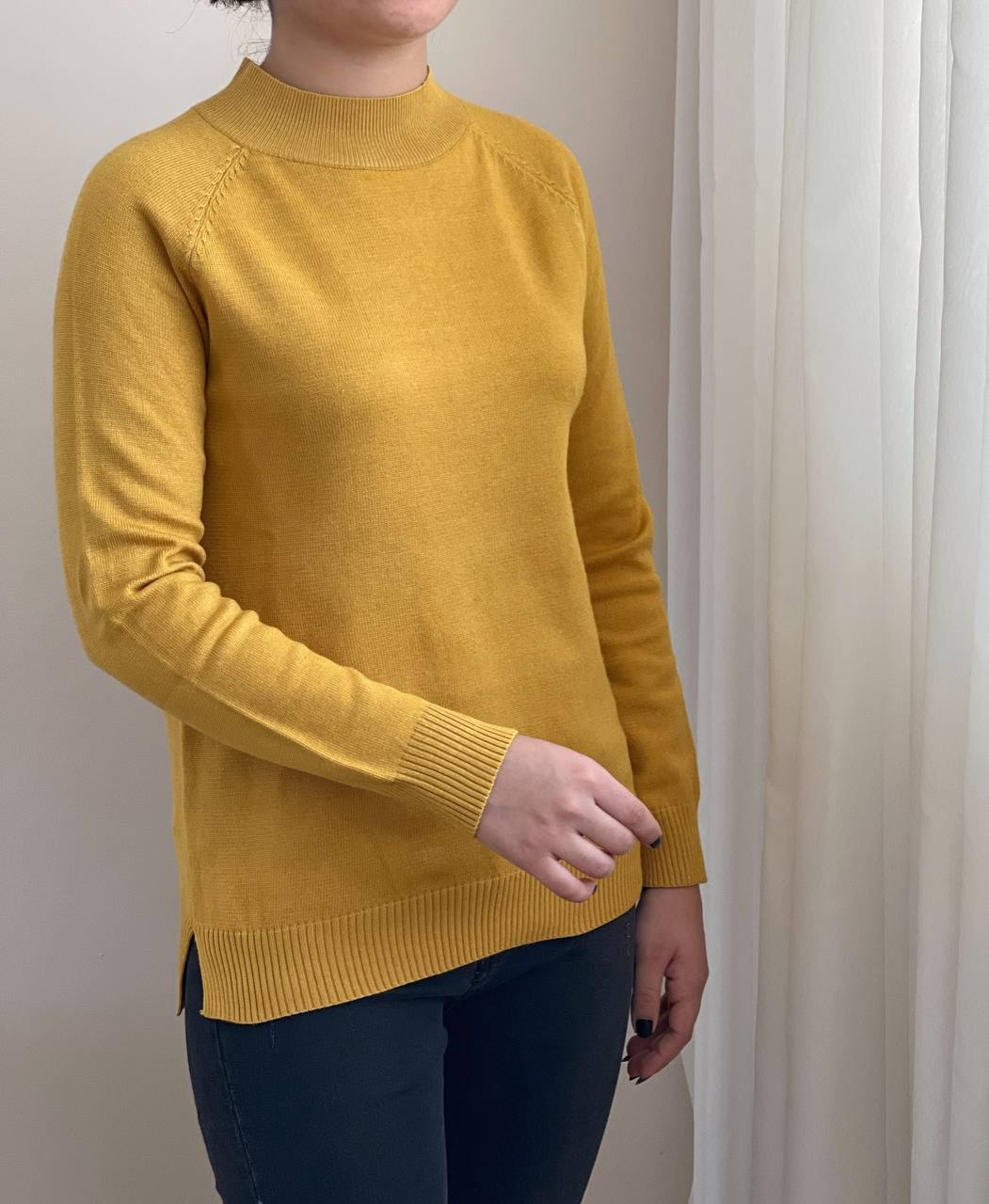 پلیور بافت ساده بغل چاک کد 2340