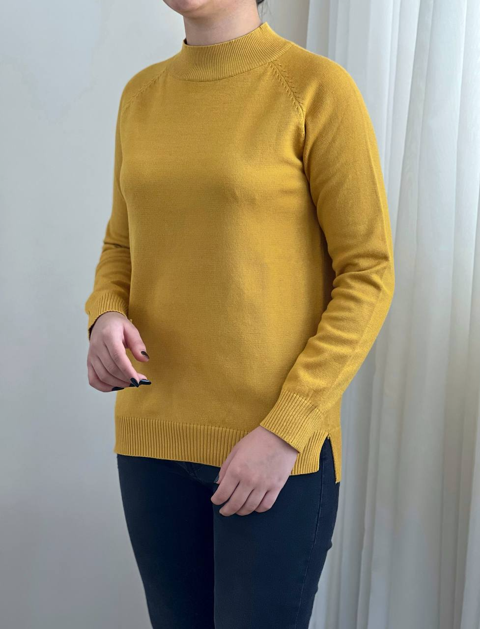 پلیور بافت ساده بغل چاک کد 2340