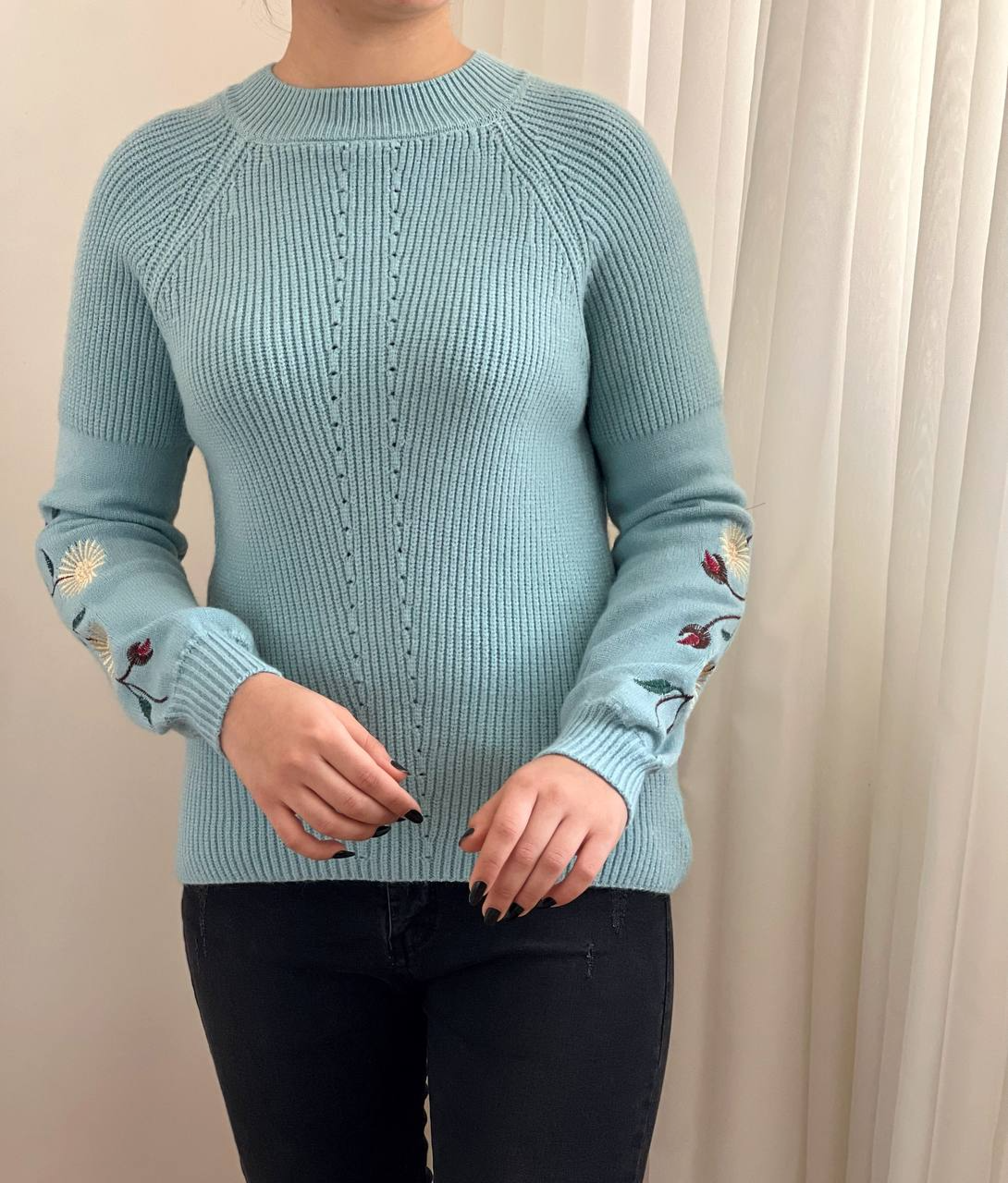 پلیور بافت آستین گلدوزی اوردر کد 2342