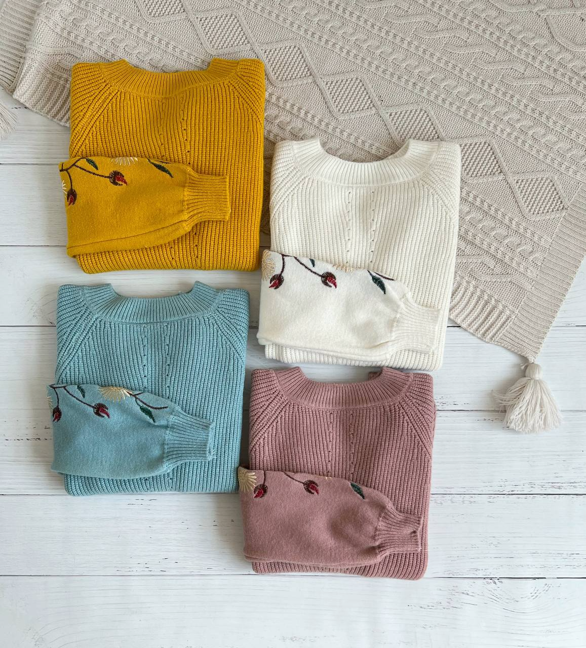 پلیور بافت آستین گلدوزی اوردر کد 2342