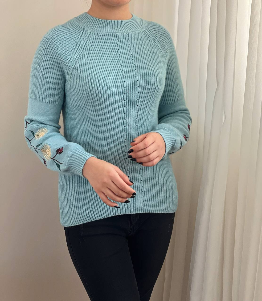 پلیور بافت آستین گلدوزی اوردر کد 2342